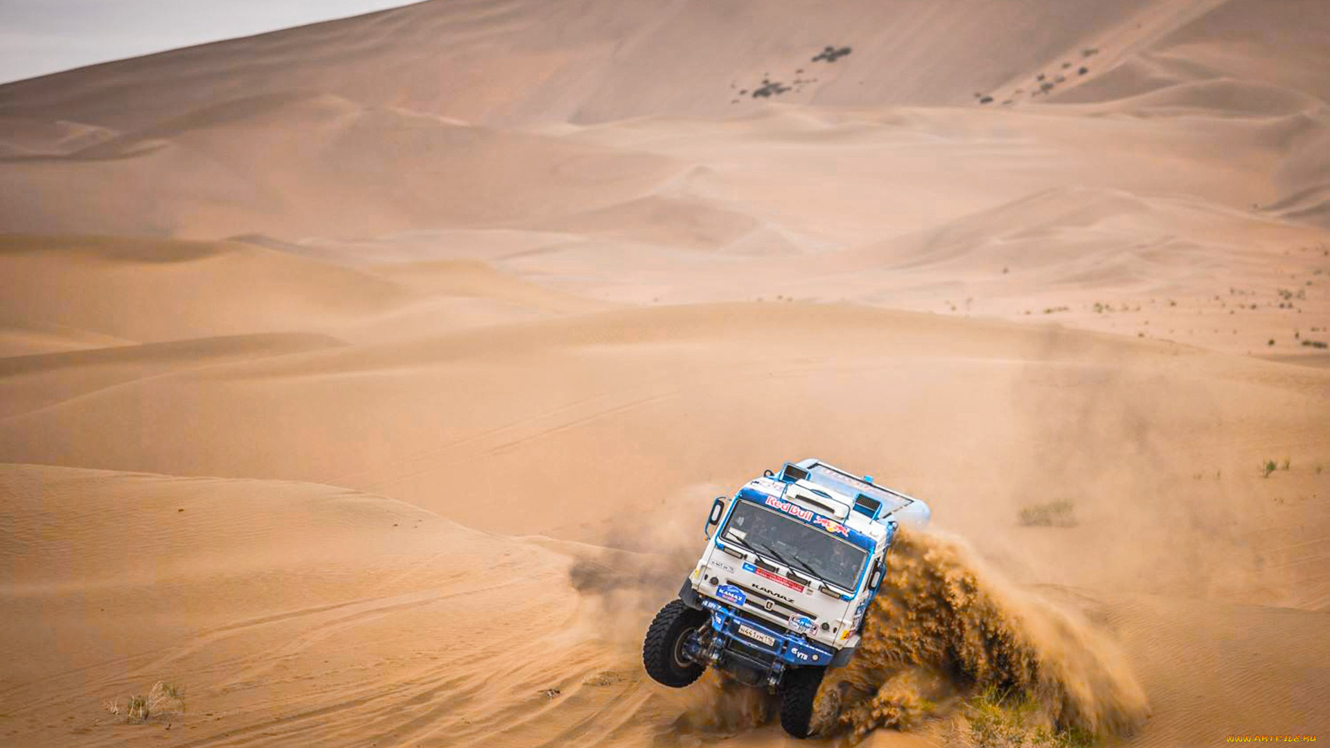 спорт, авторалли, ралли, грузовик, гонки, пустыня, камаз, песок, автоспорт, на, природе, red, bull, racing, российские, грузовики
