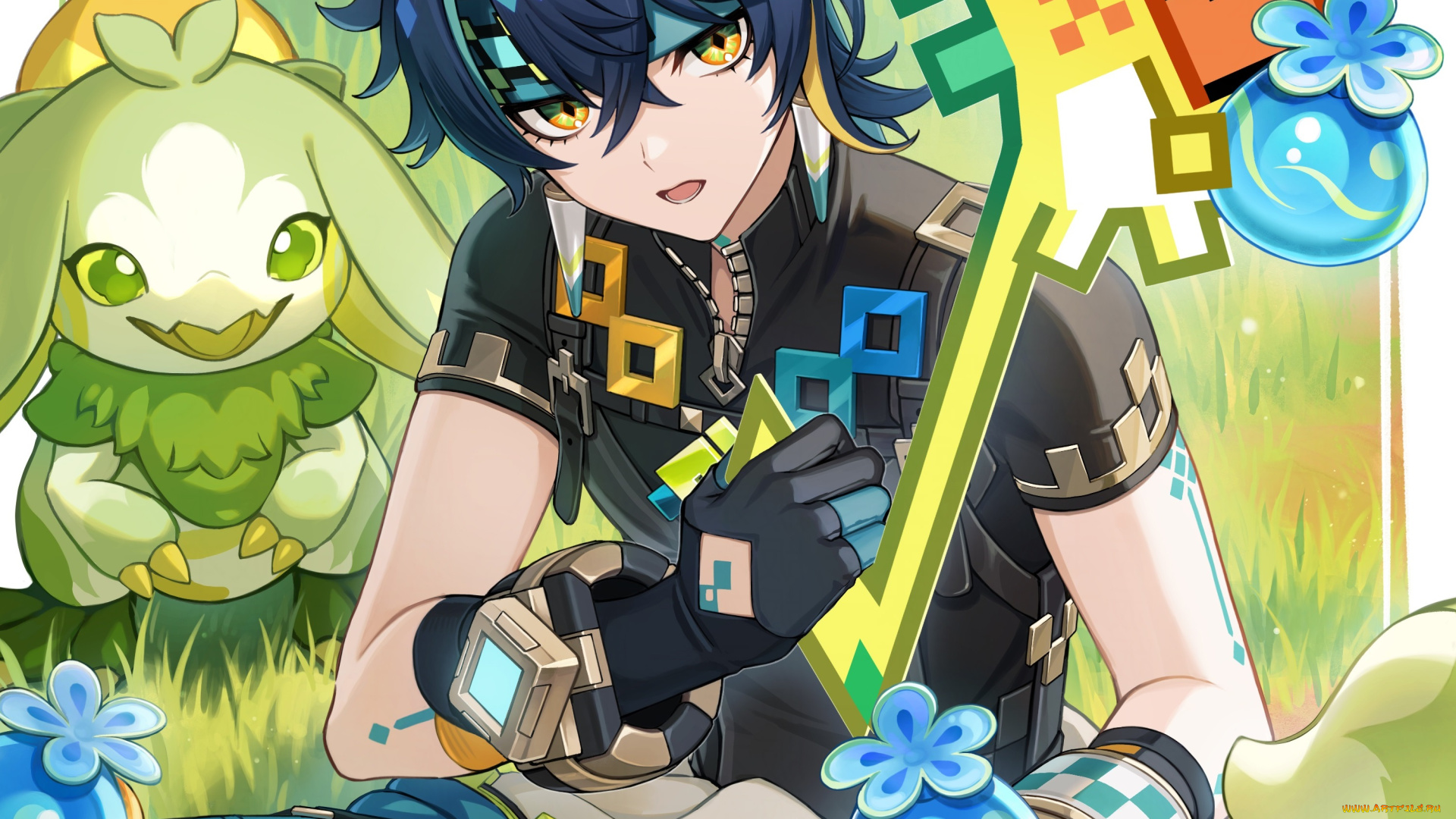 аниме, genshin, impact, парень