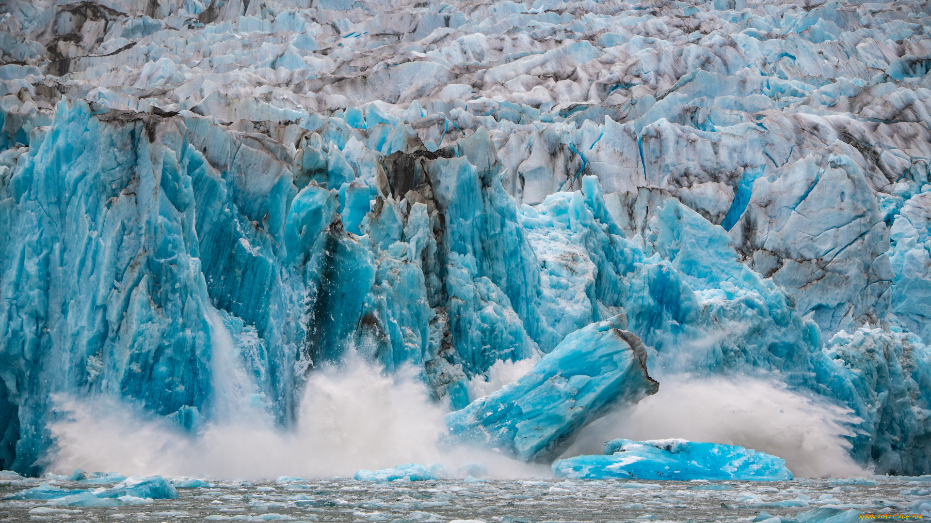 природа, айсберги, и, ледники, пейзаж