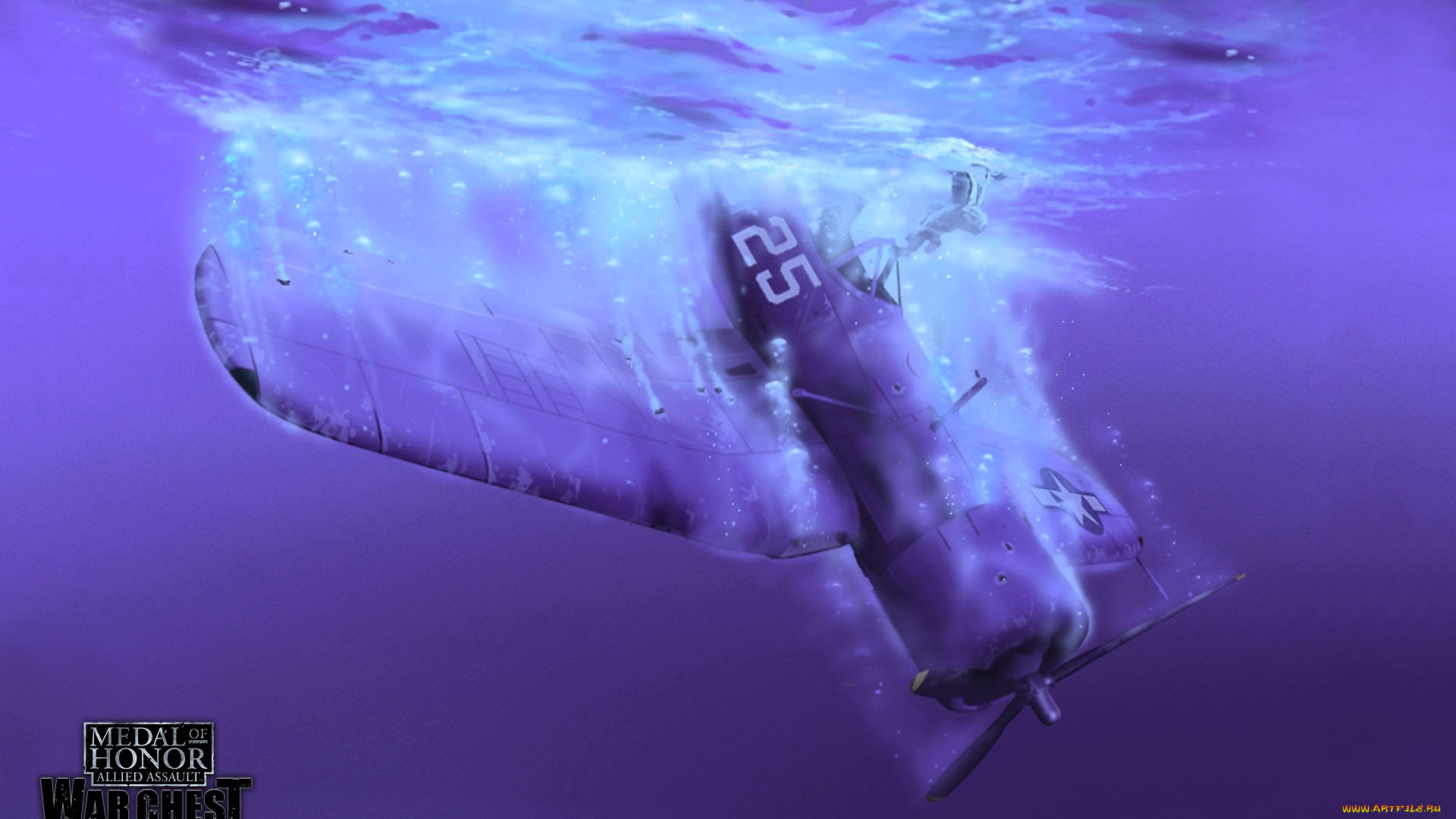 видео, игры, medal, of, honor, , allied, assault, самолет, падение, вода