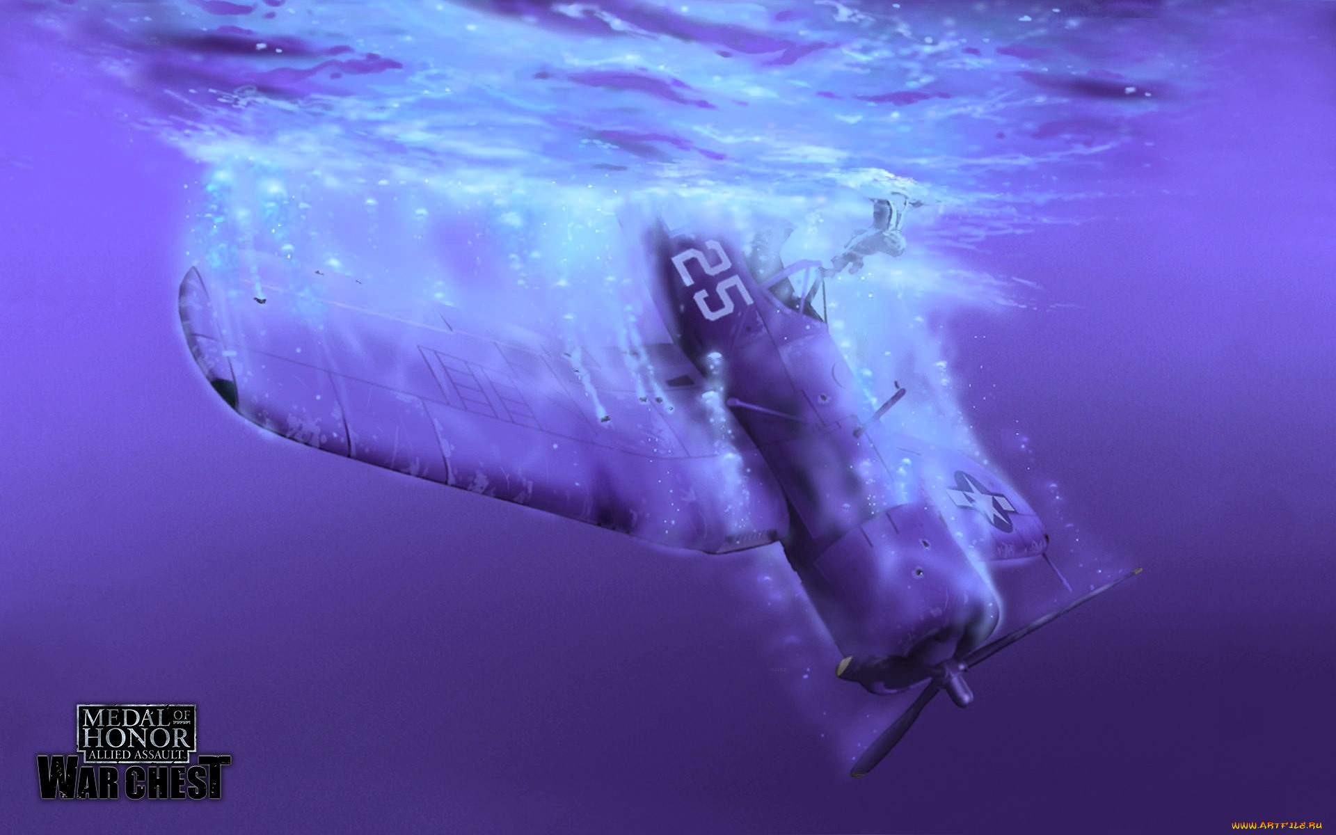 видео, игры, medal, of, honor, , allied, assault, самолет, падение, вода