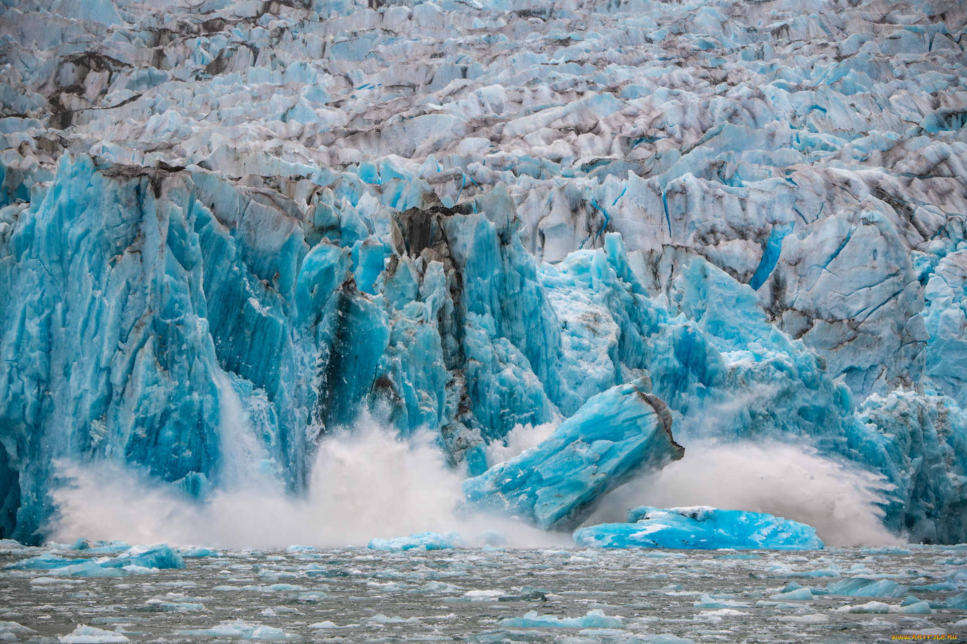 природа, айсберги, и, ледники, пейзаж