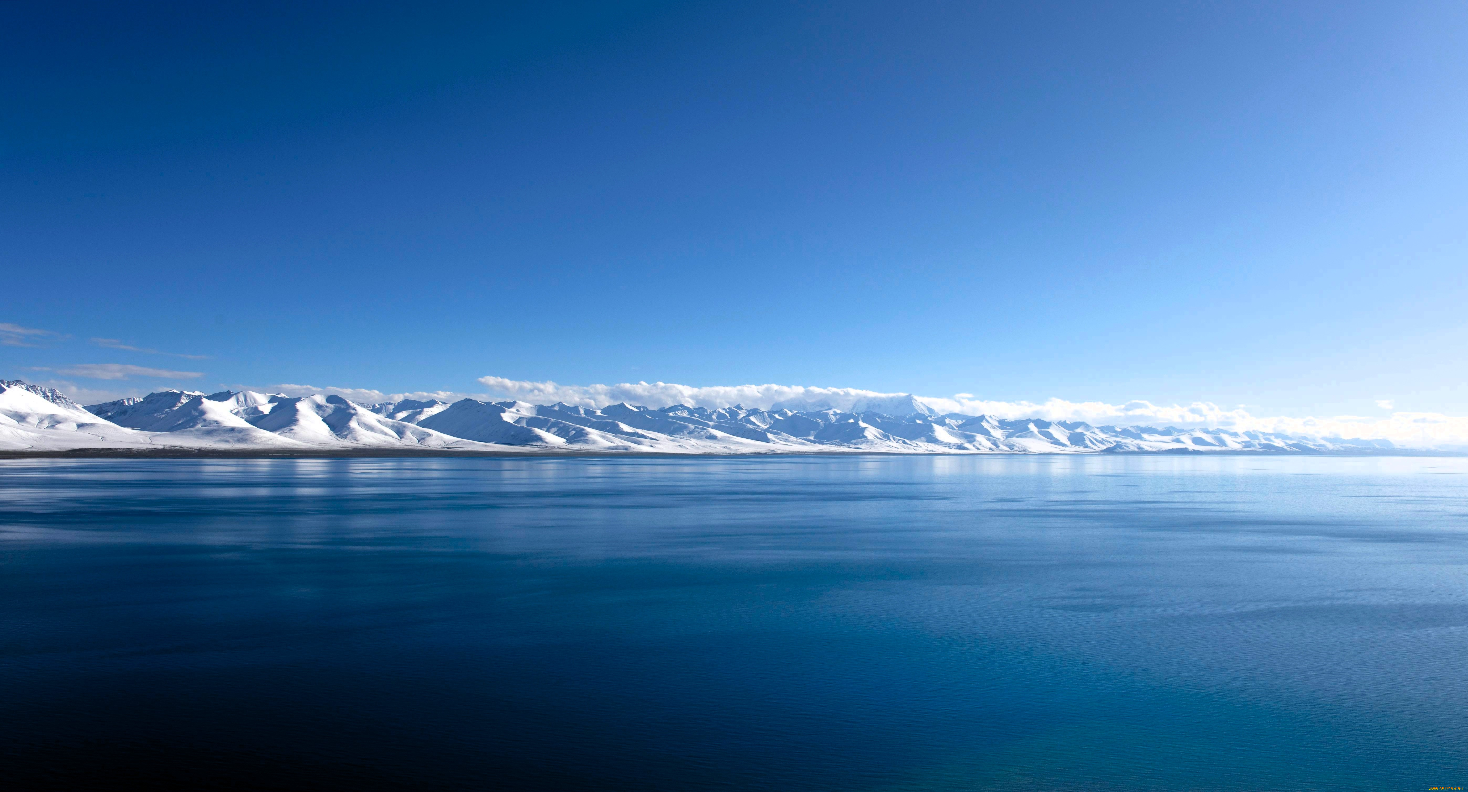 природа, побережье, небо, горы, снег, берег, море