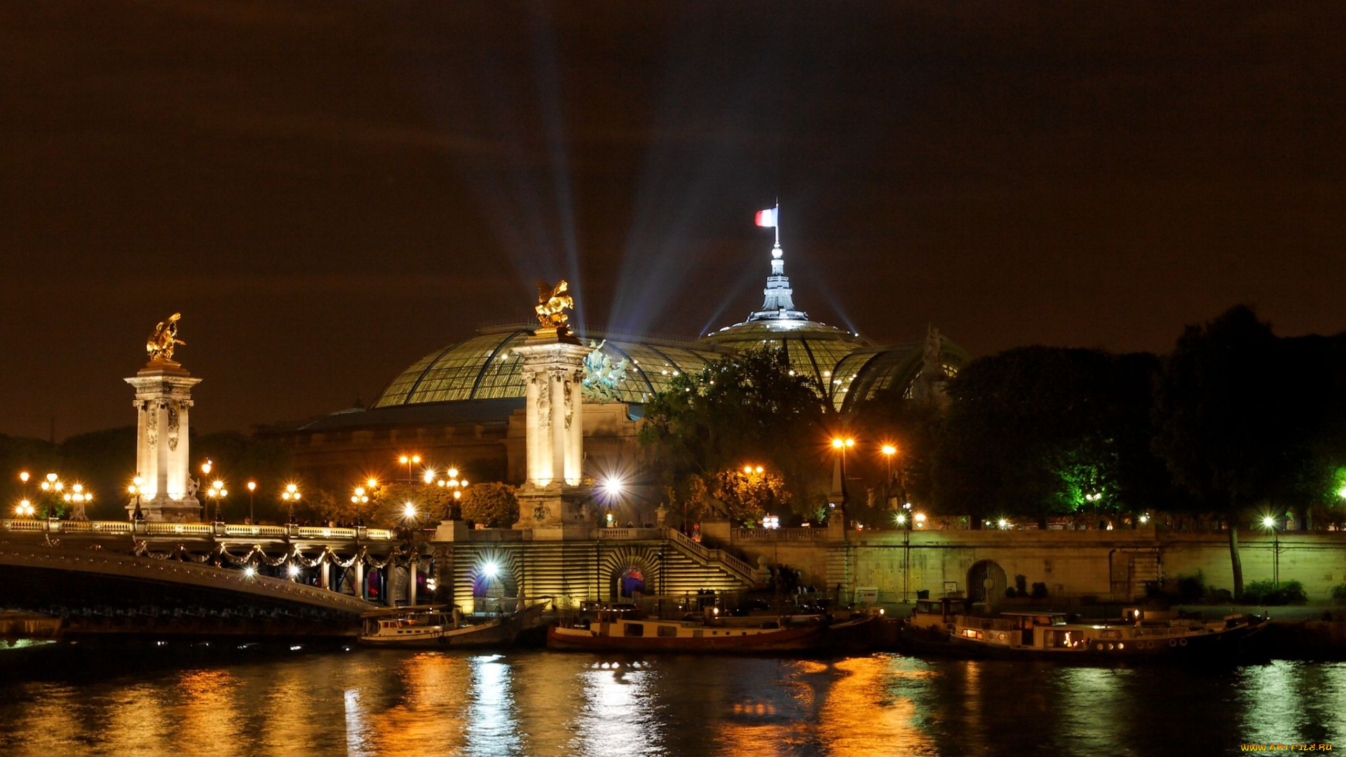 города, огни, ночного