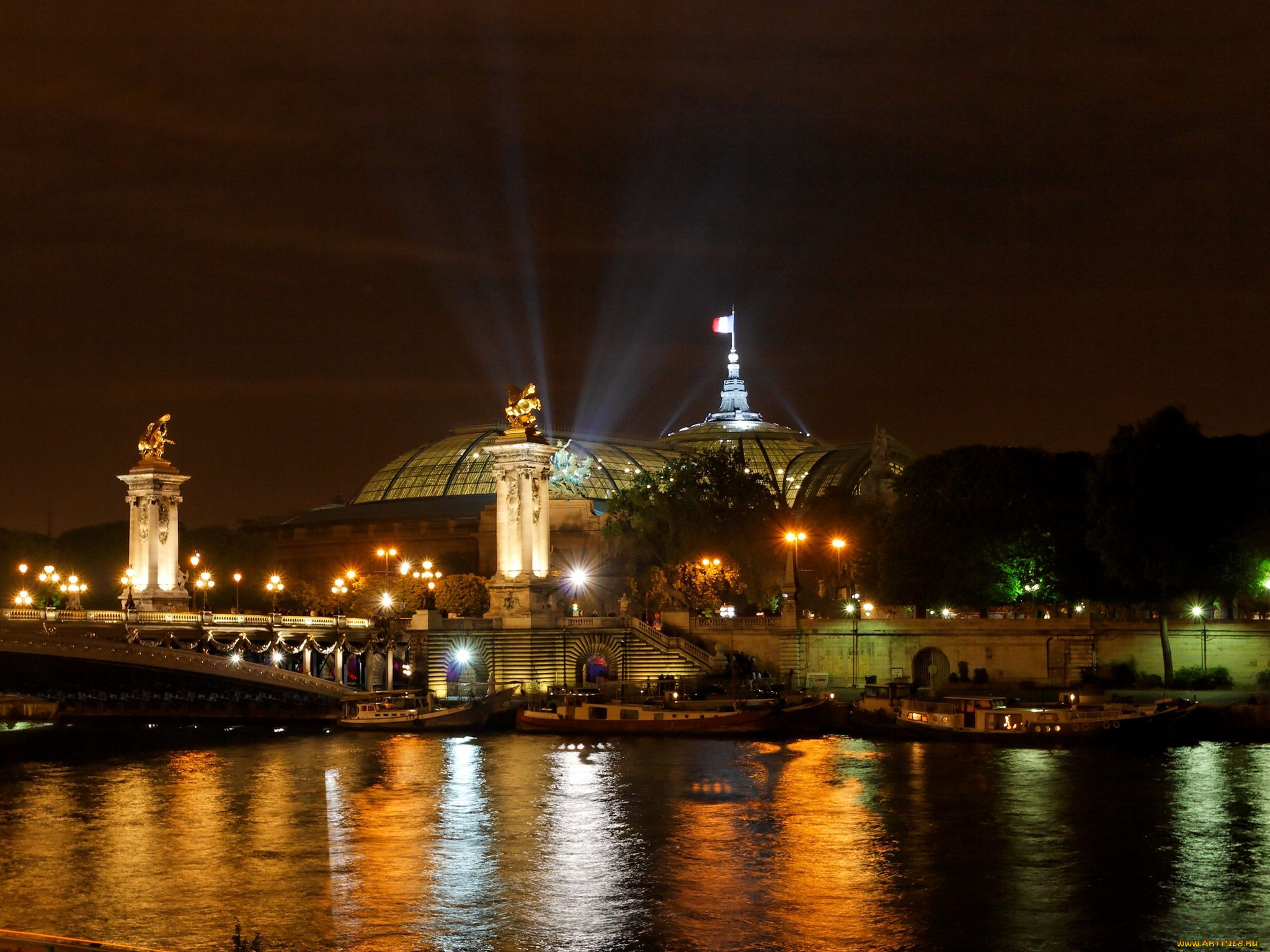 города, огни, ночного