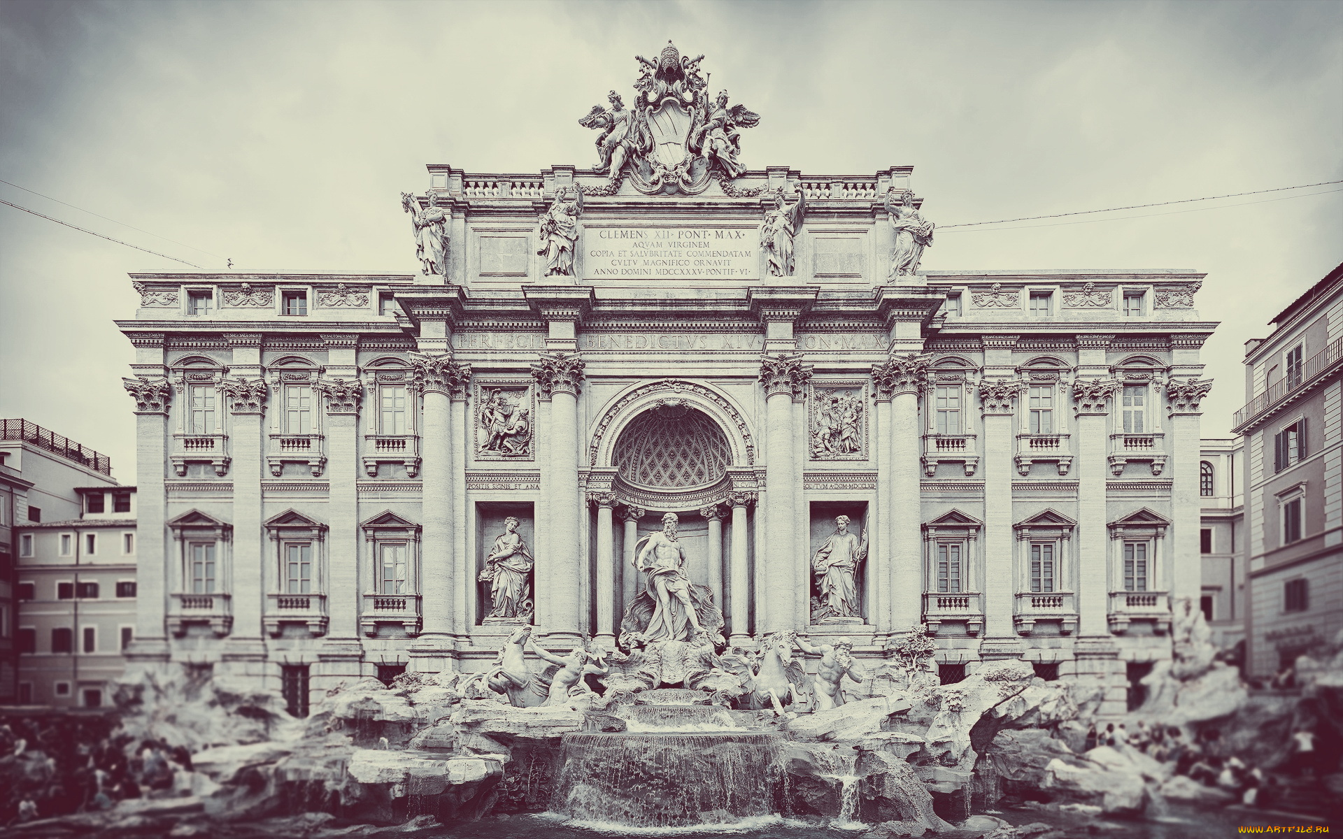 города, рим, ватикан, италия, фонтан, скульптуры