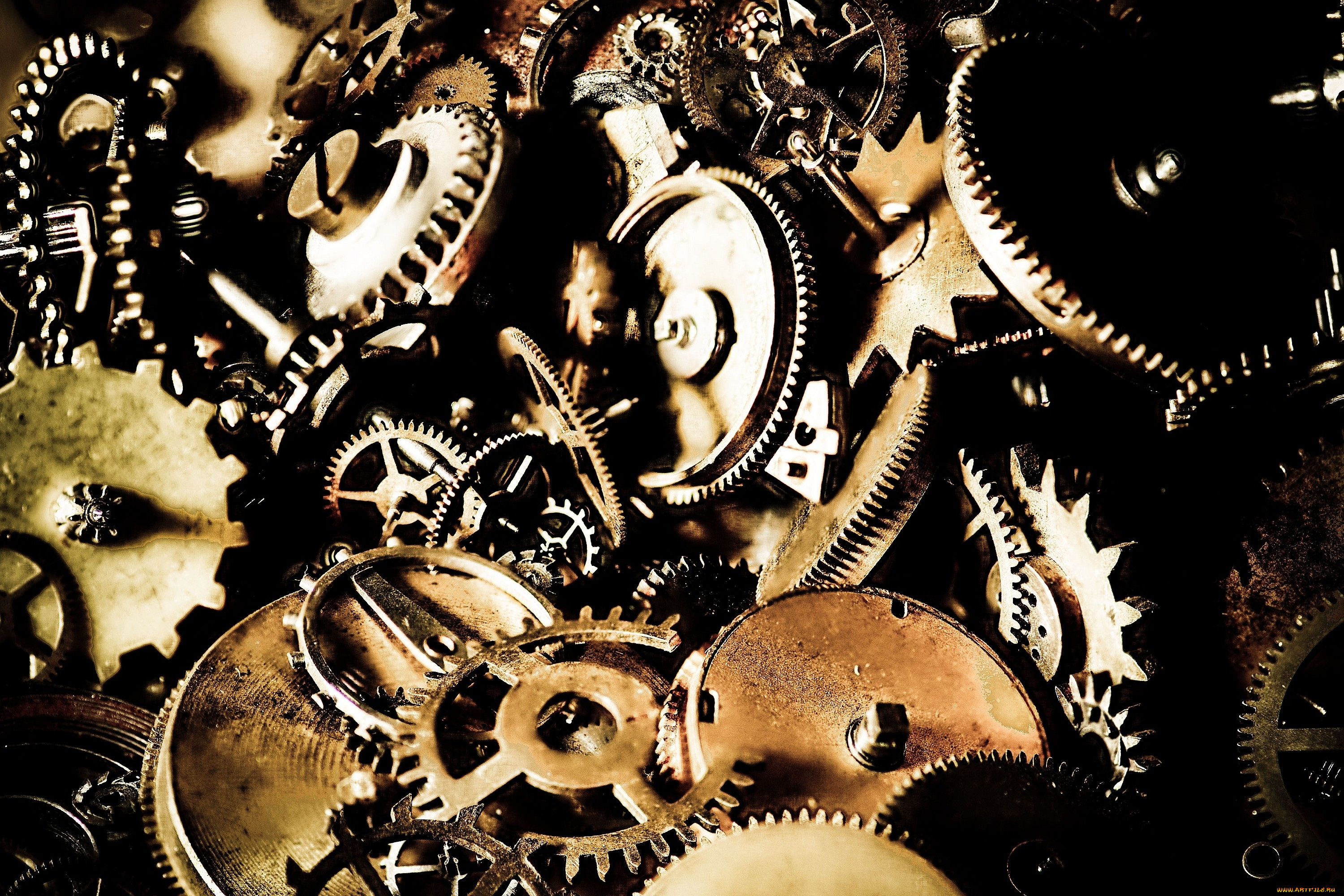разное, Часы, часовые, механизмы, много, шестеренки