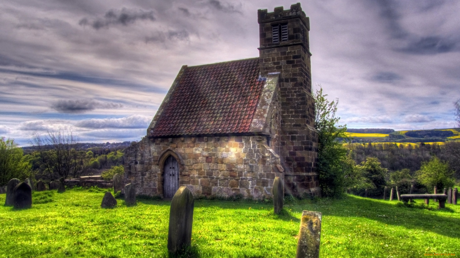 upleatham, church, города, католические, соборы, костелы, аббатства, тучи, горы, церковь, часовня, погост