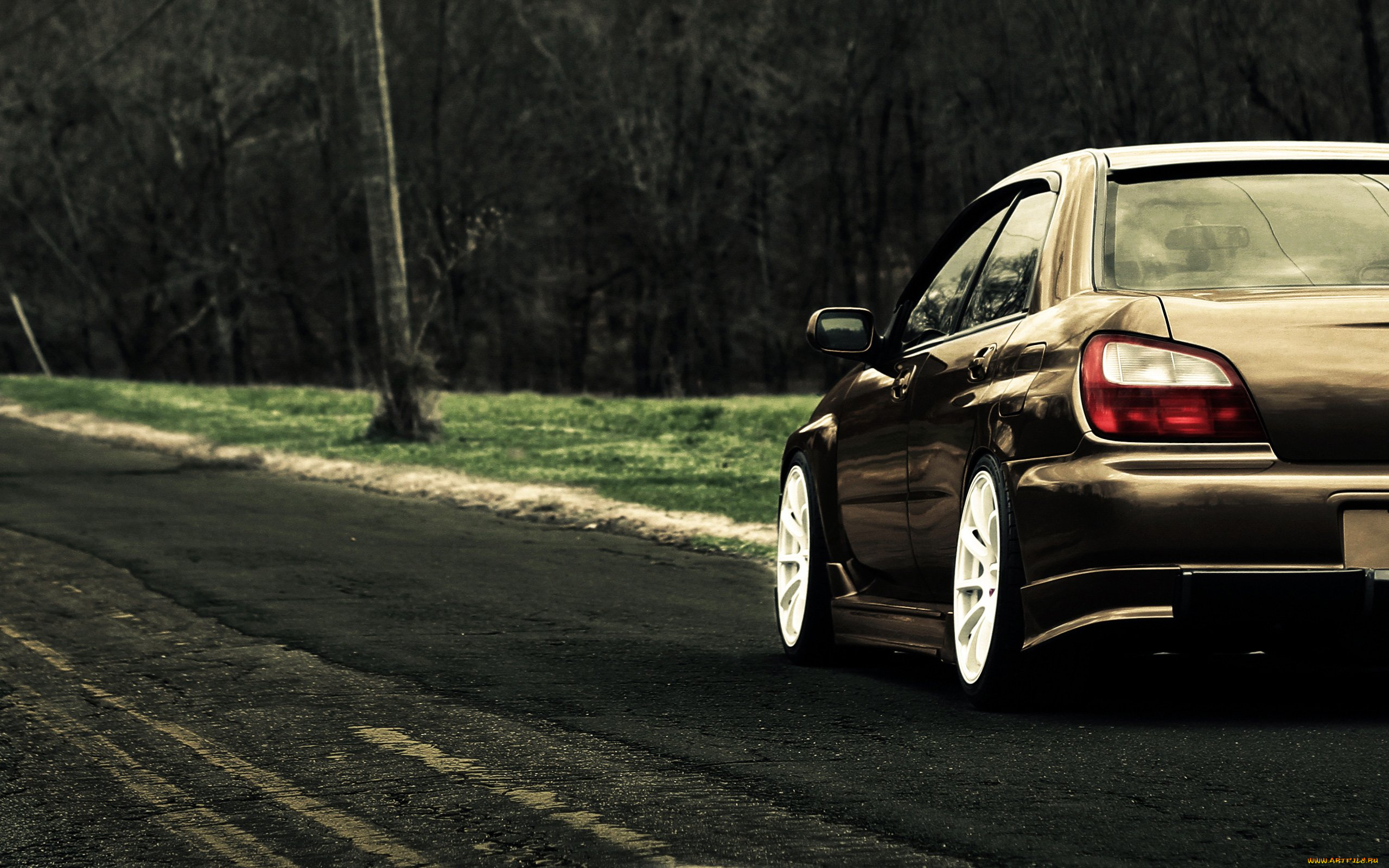 subaru, автомобили, фрагменты, автомобиля, обочина, черный