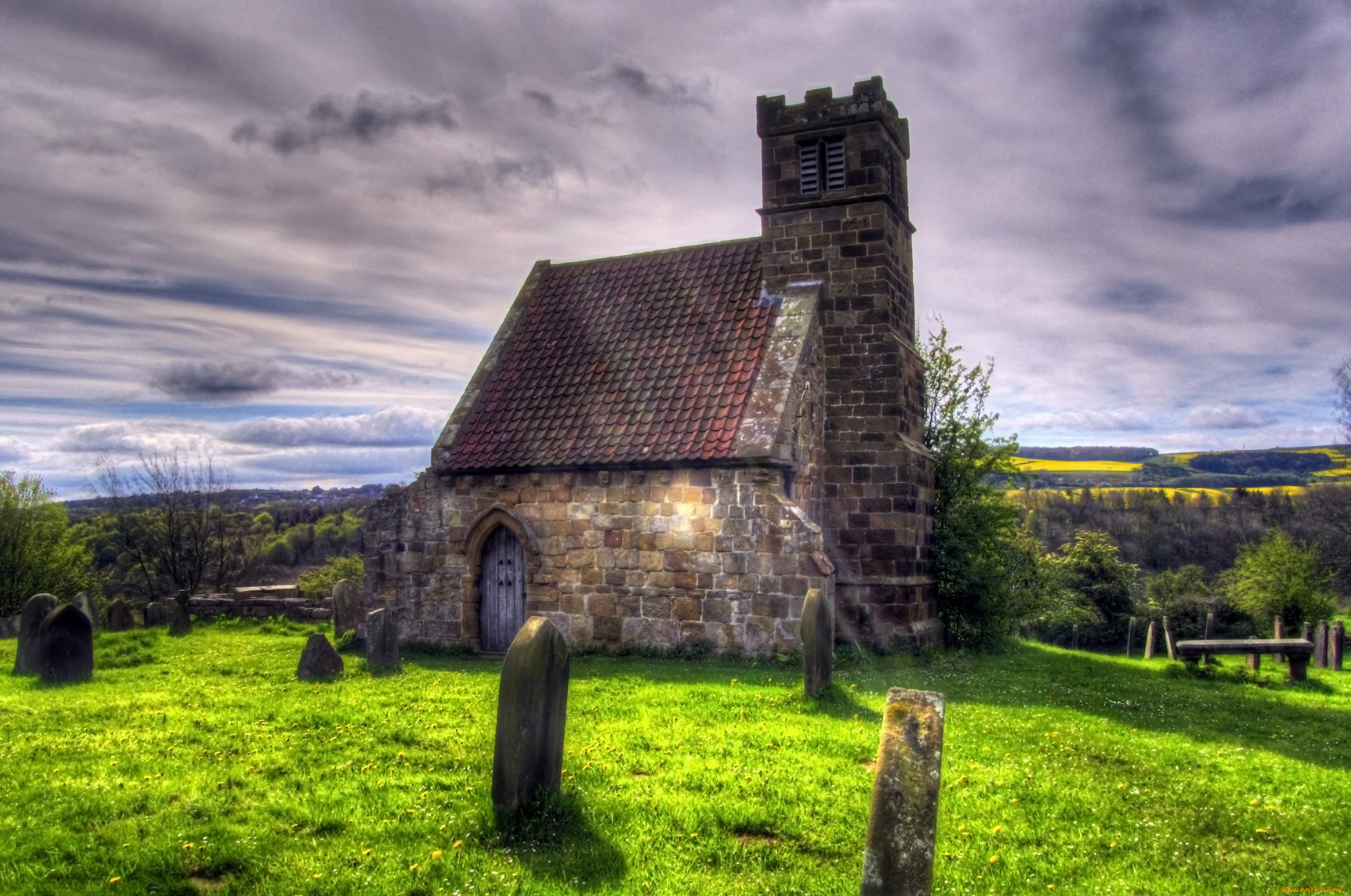 upleatham, church, города, католические, соборы, костелы, аббатства, тучи, горы, церковь, часовня, погост