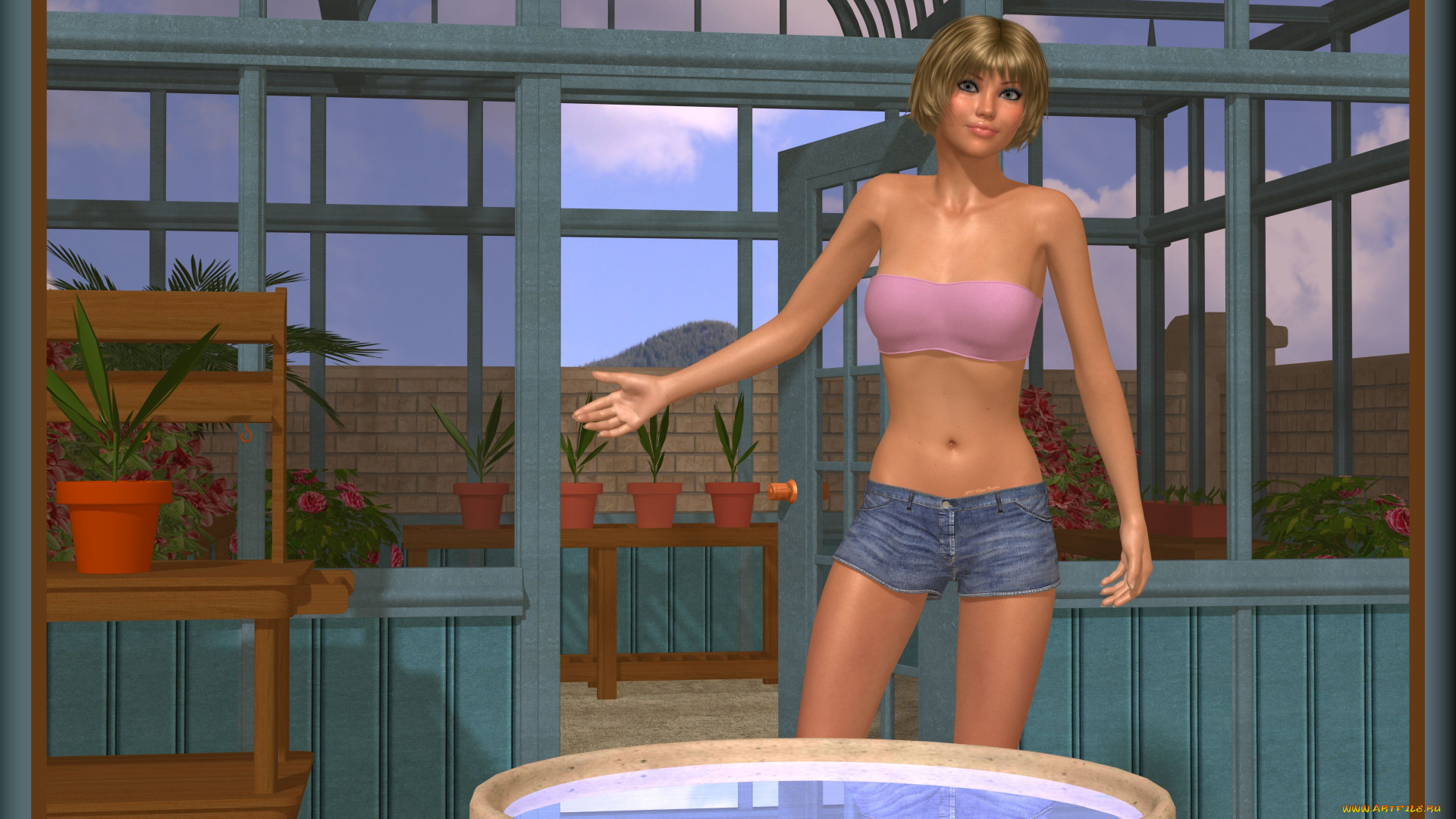 3д, графика, people, , люди, девушка, взгляд