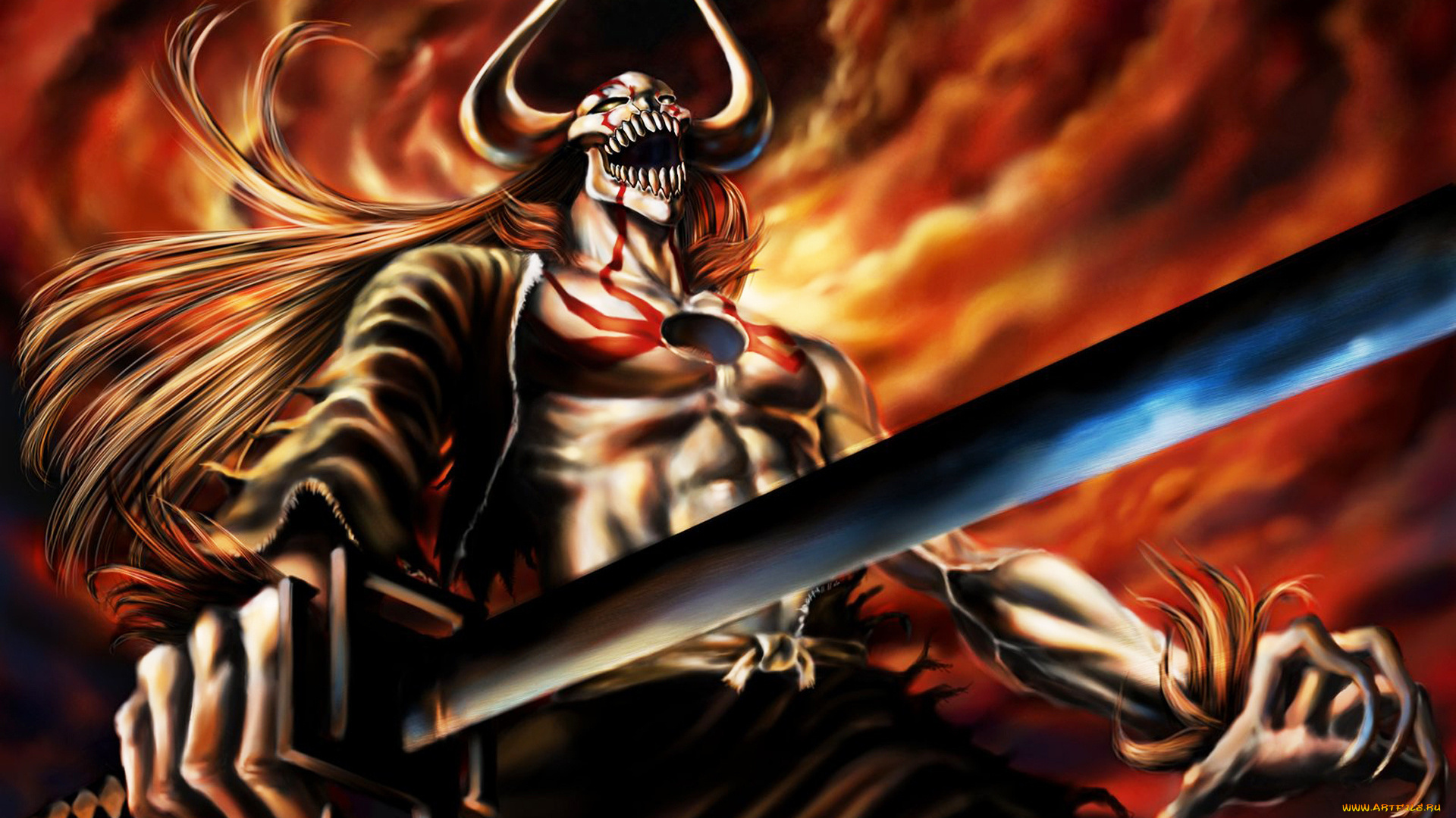 аниме, bleach, ичиго, катана