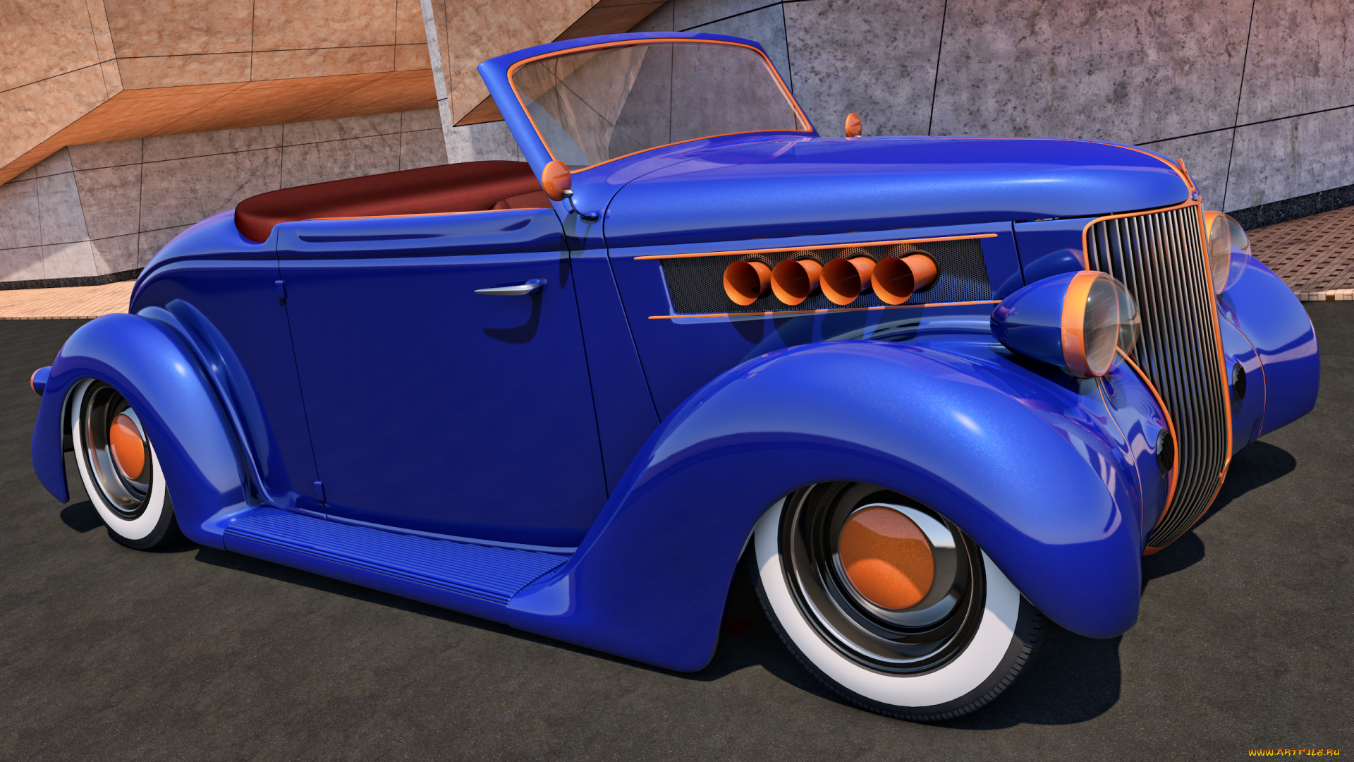 автомобили, 3д, 1936, roadster, ford