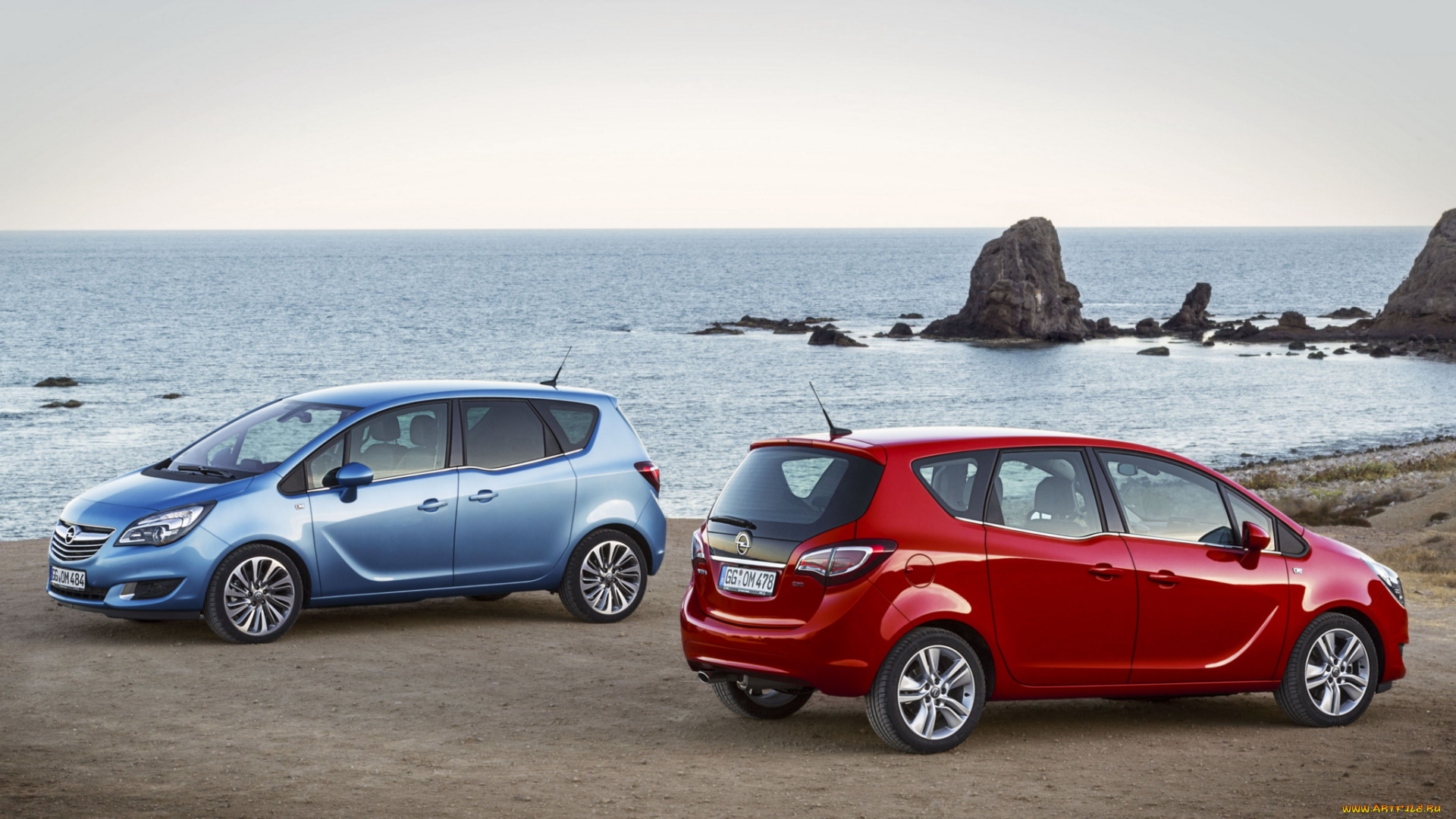 автомобили, opel, meriva, b, 2014, красный