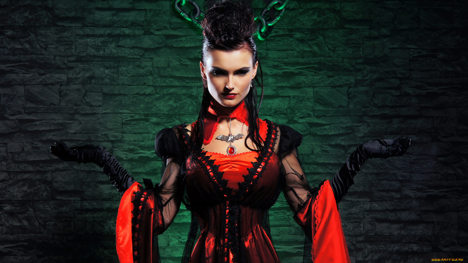 девушки, -unsort, , креатив, платье, цепь