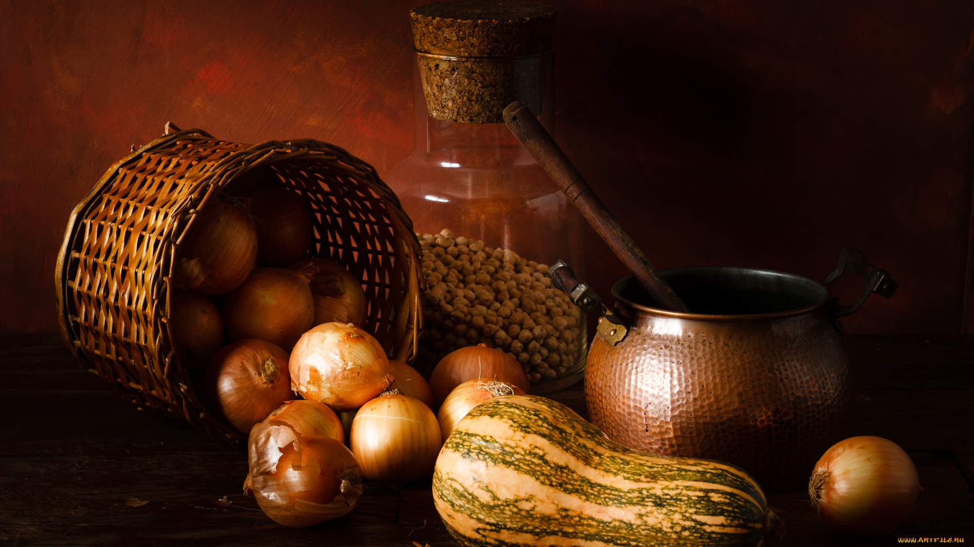 еда, овощи, лук, тыква