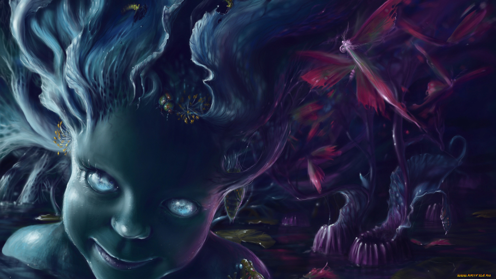 gianna, ragagnin, фэнтези, существа, бабочки, нимфа, лицо, gianna, ragagnin