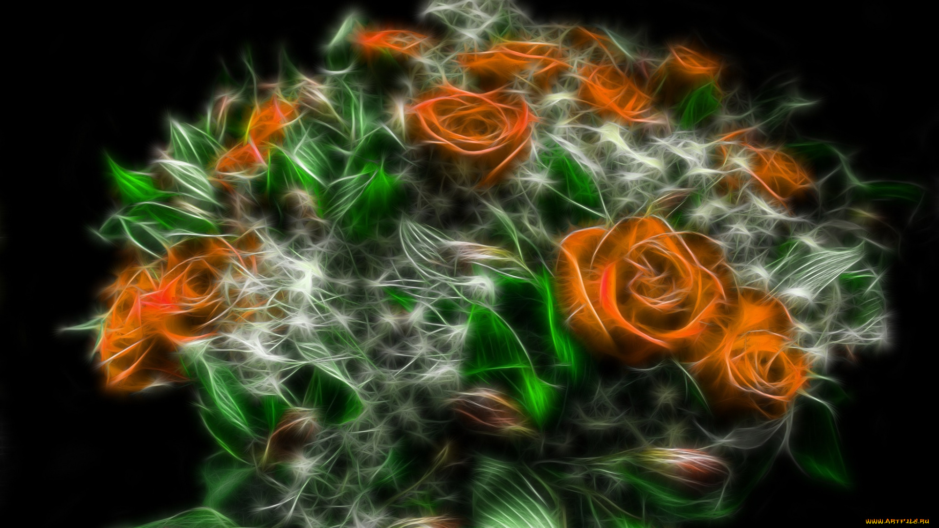 разное, компьютерный, дизайн, цветы, букет