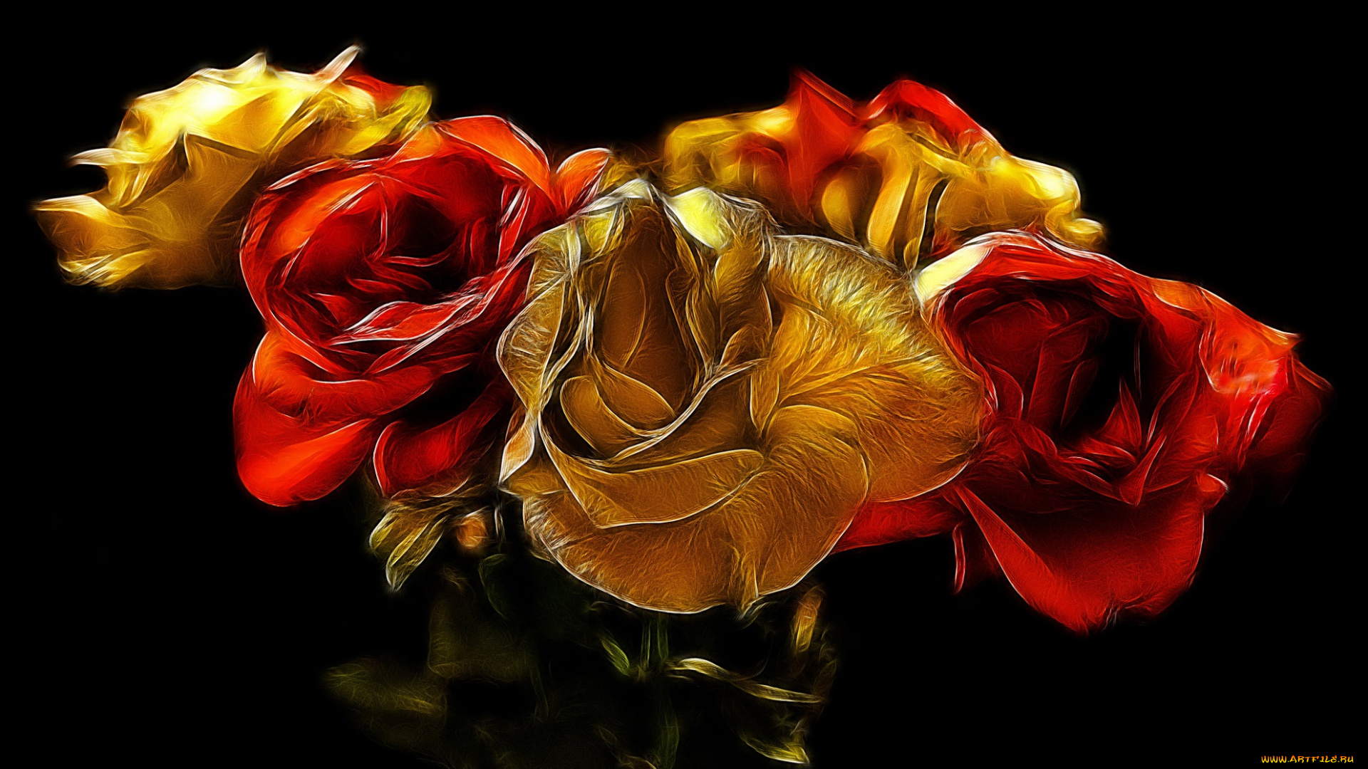 разное, компьютерный, дизайн, цветы, букет