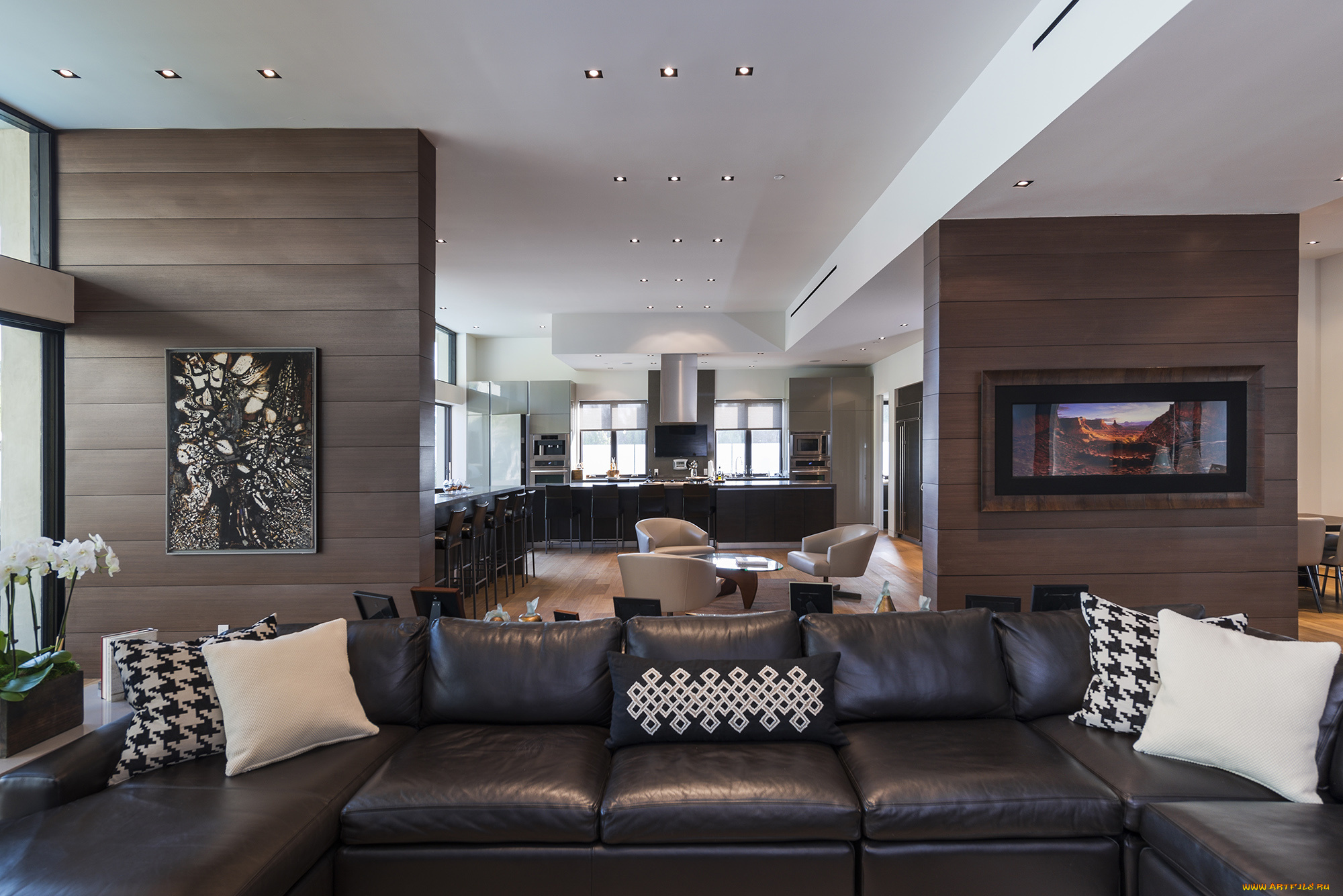 интерьер, -, другое, диван, подушки, кухня, картины, кресла, мебель, столик