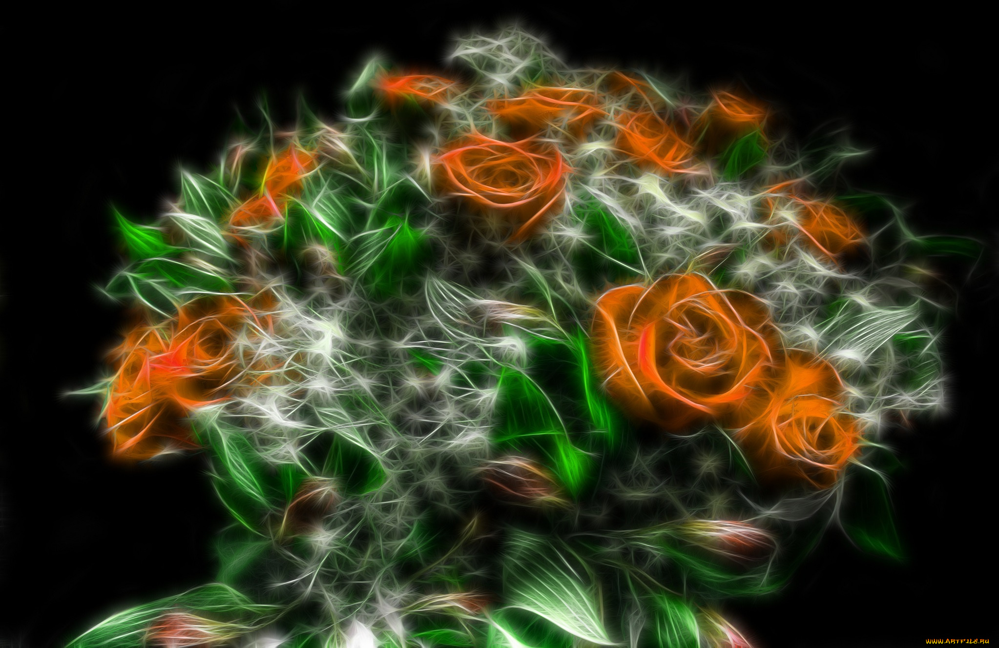 разное, компьютерный, дизайн, цветы, букет