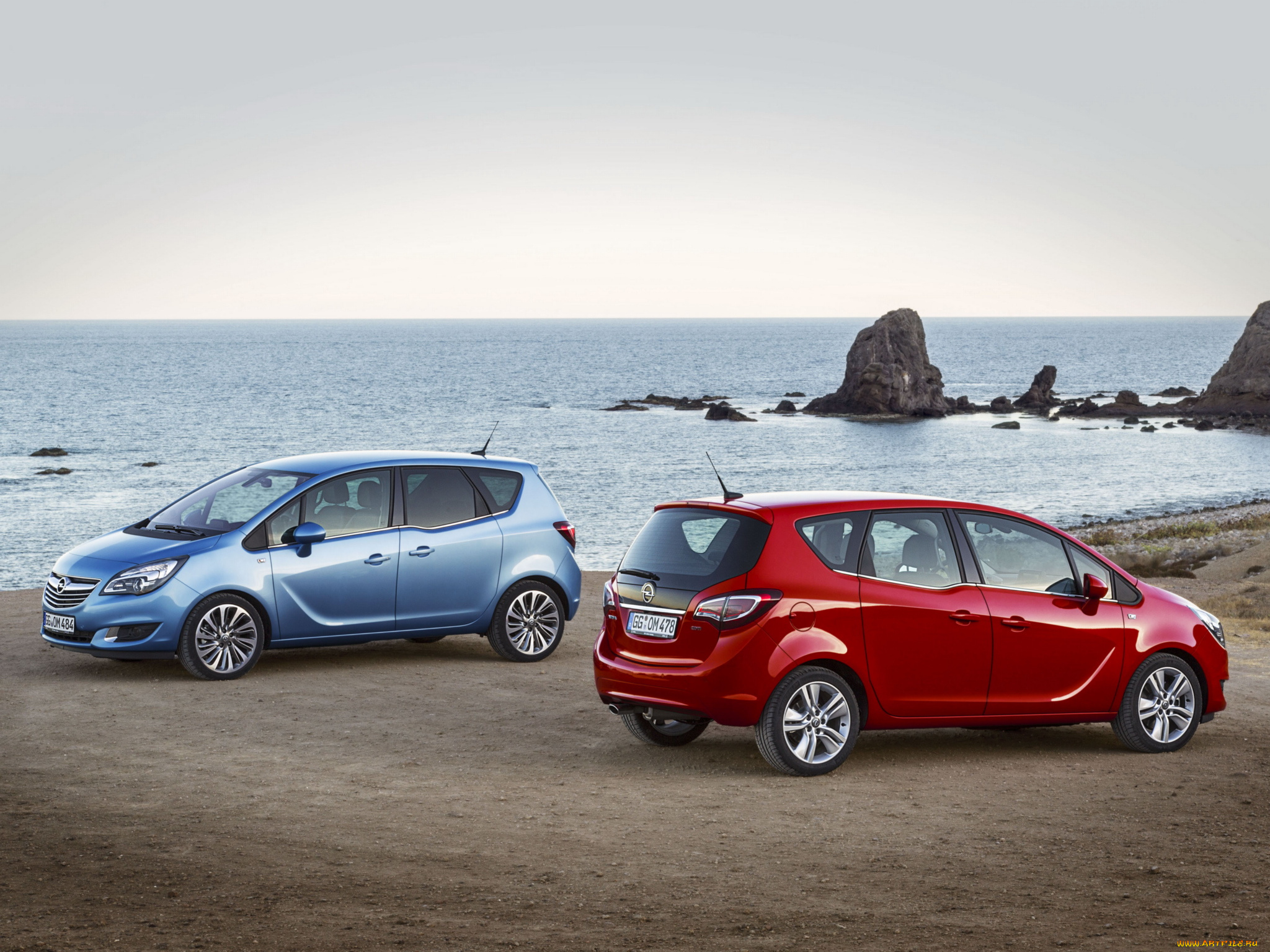 автомобили, opel, meriva, b, 2014, красный