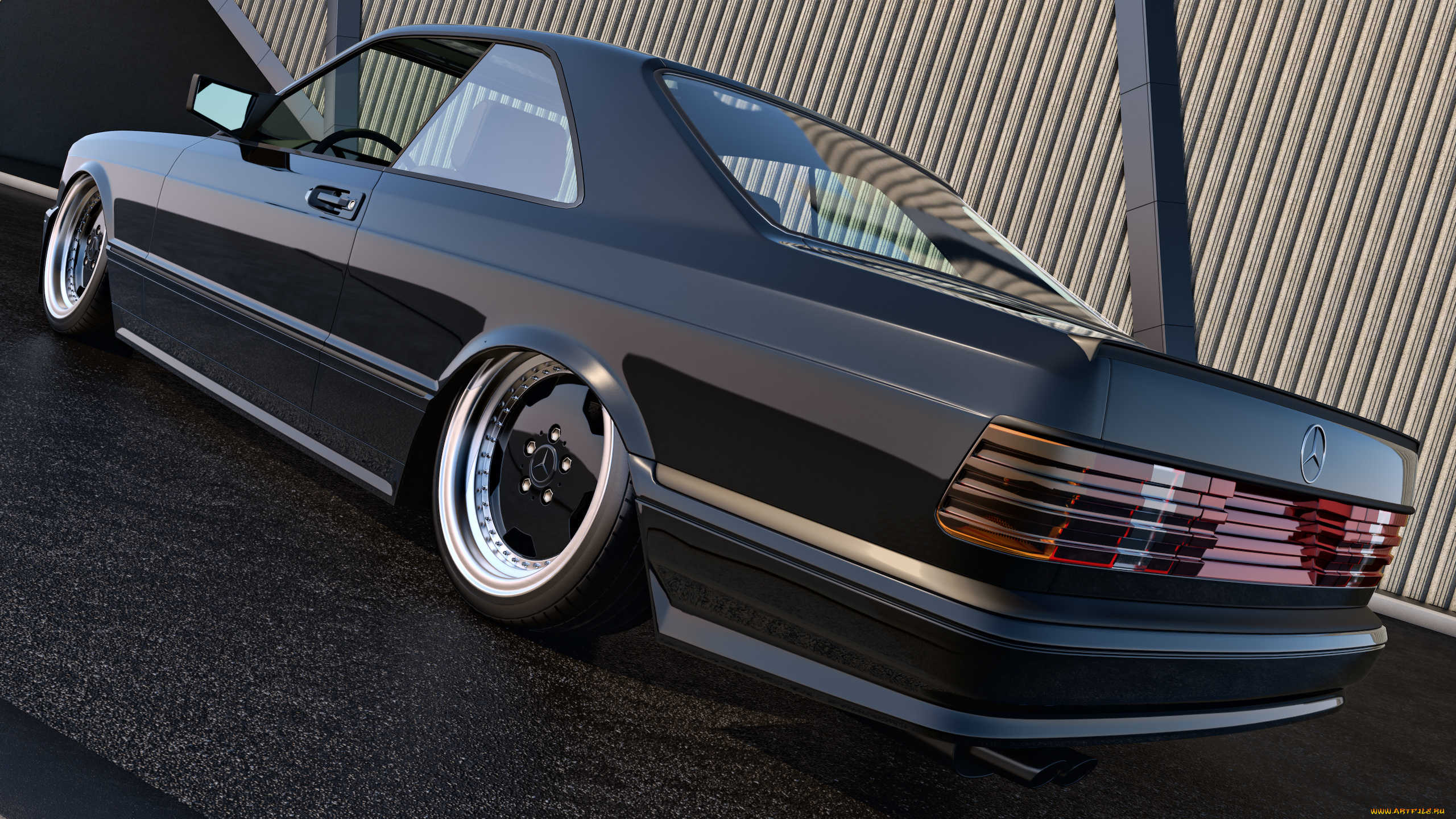 автомобили, 3д, mercedes, 1991, amg, sec, 560, benz