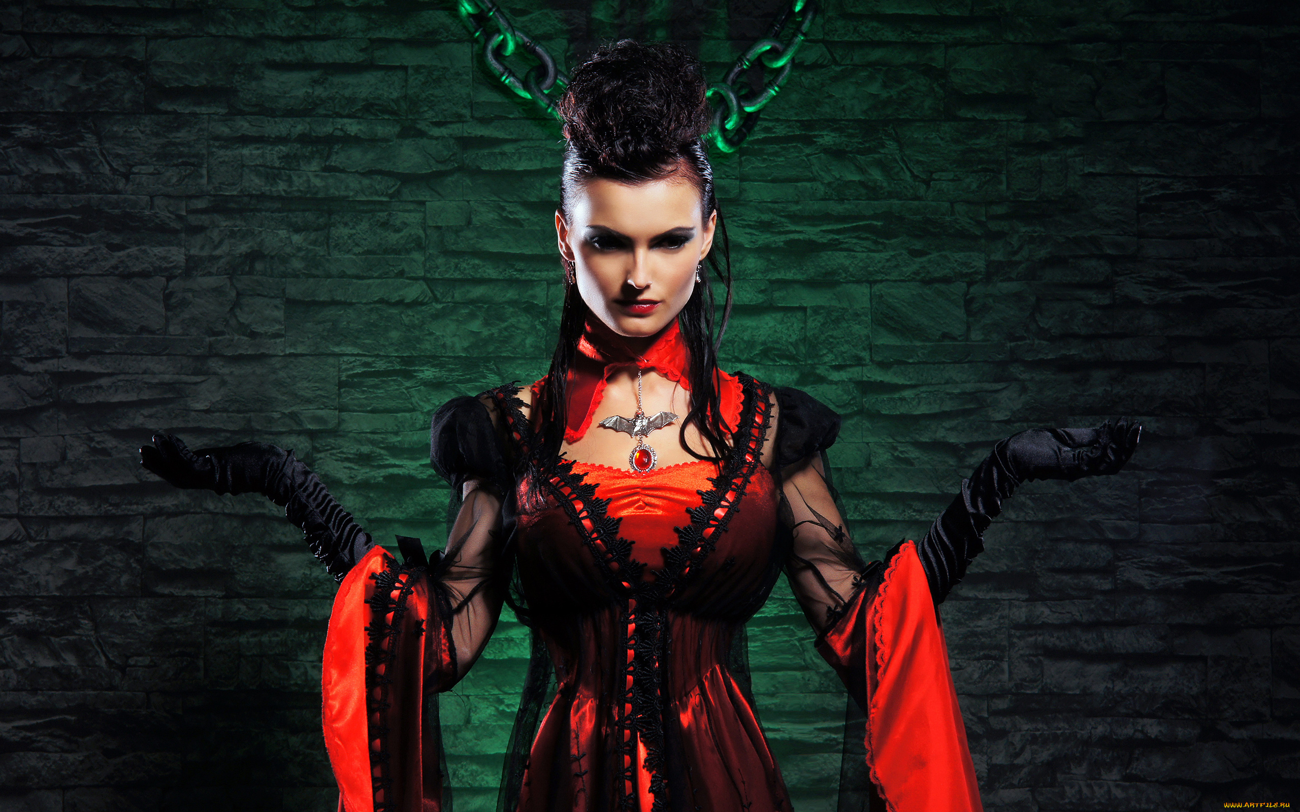 девушки, -unsort, , креатив, платье, цепь