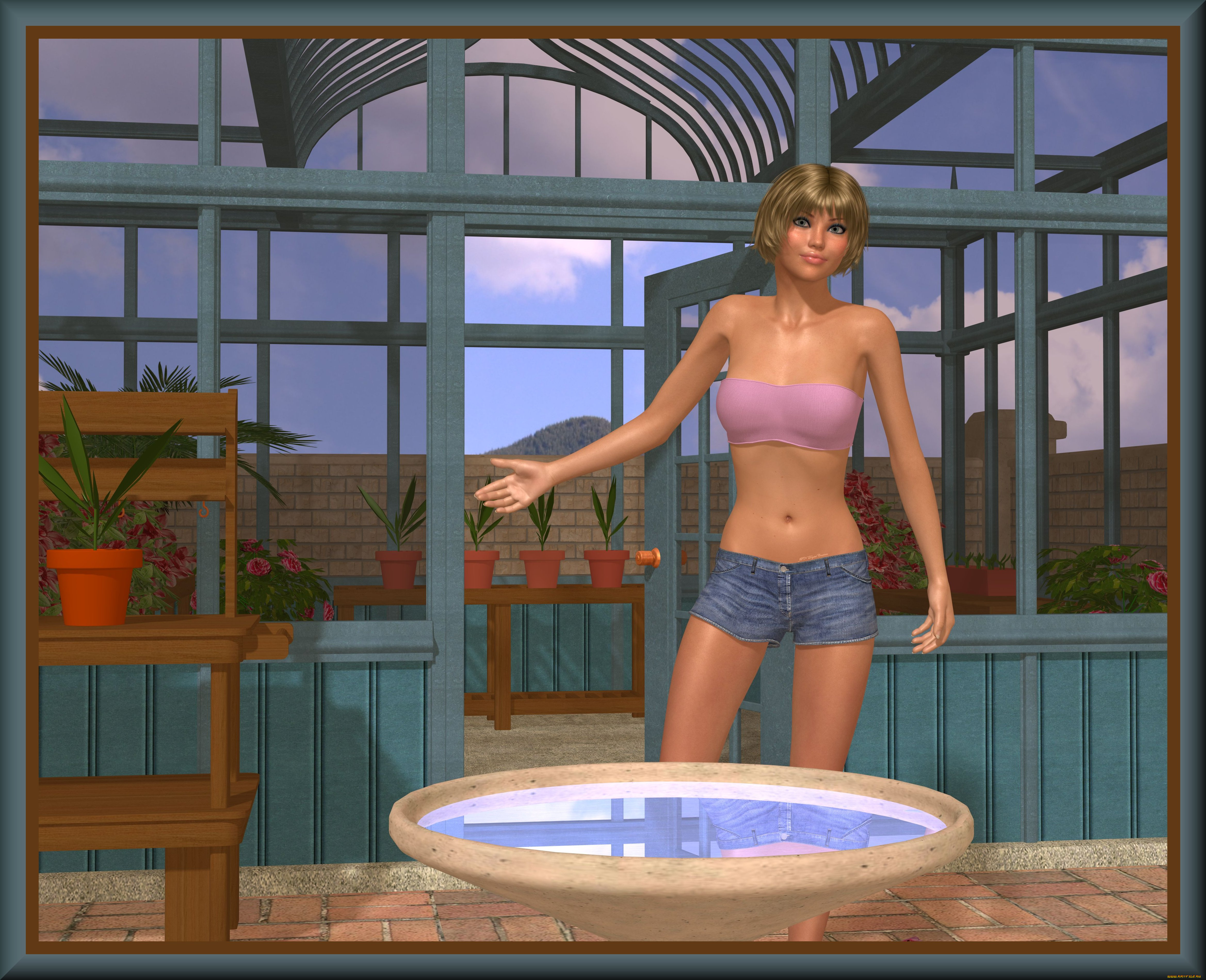 3д, графика, people, , люди, девушка, взгляд