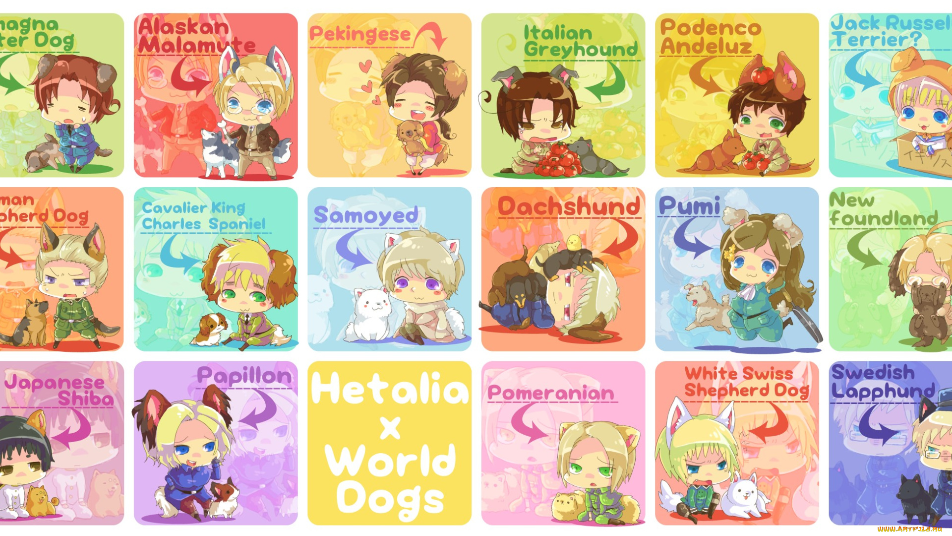 аниме, hetalia, , axis, powers, малыши, коллаж