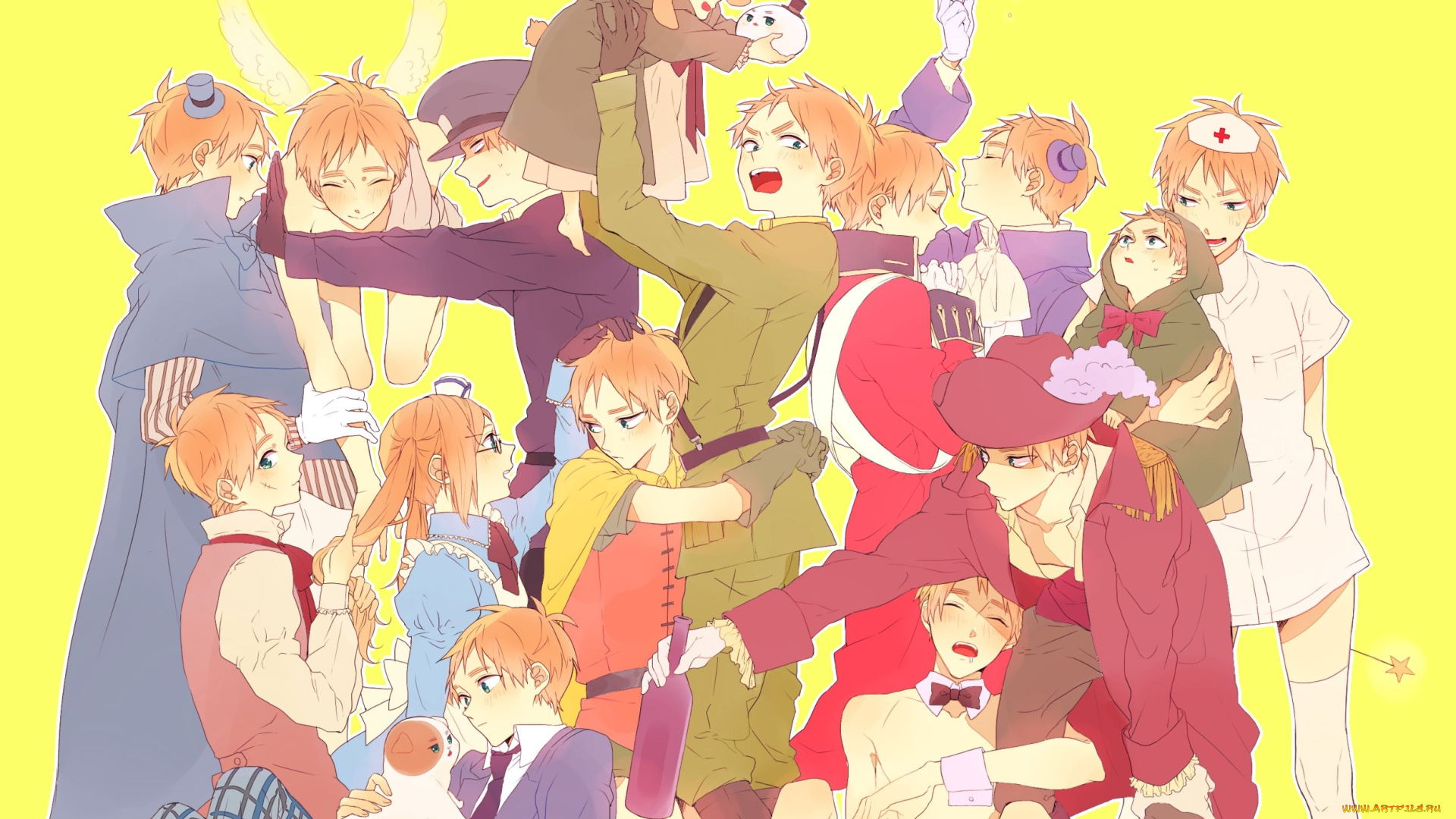 аниме, hetalia, , axis, powers, парень, фон, рыжий