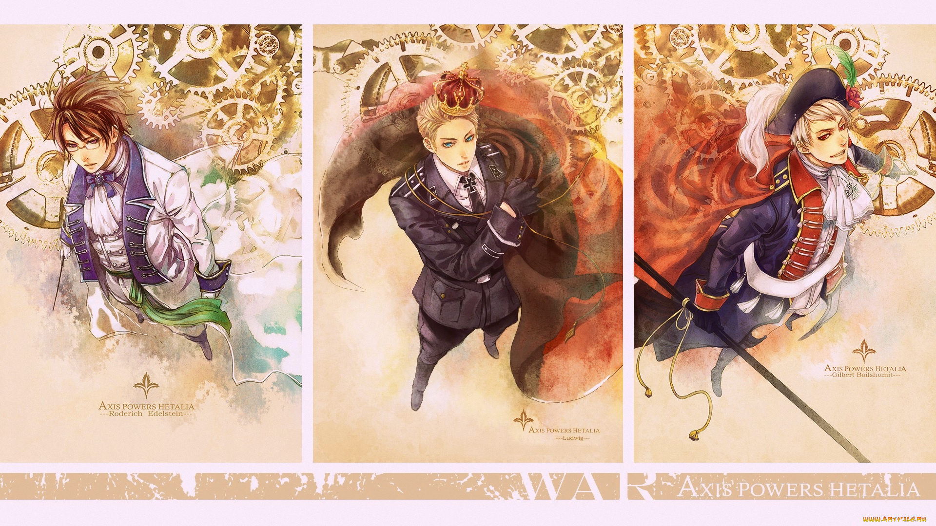 аниме, hetalia, , axis, powers, страны, парни, арт, коллаж