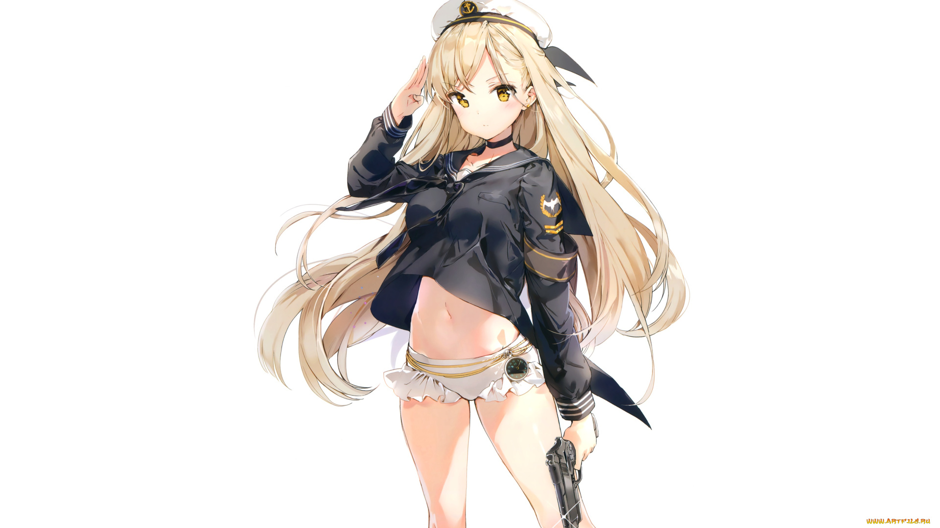 автор, , anmi, аниме, оружие, , техника, , технологии, арт, пистолет, девушка, фон