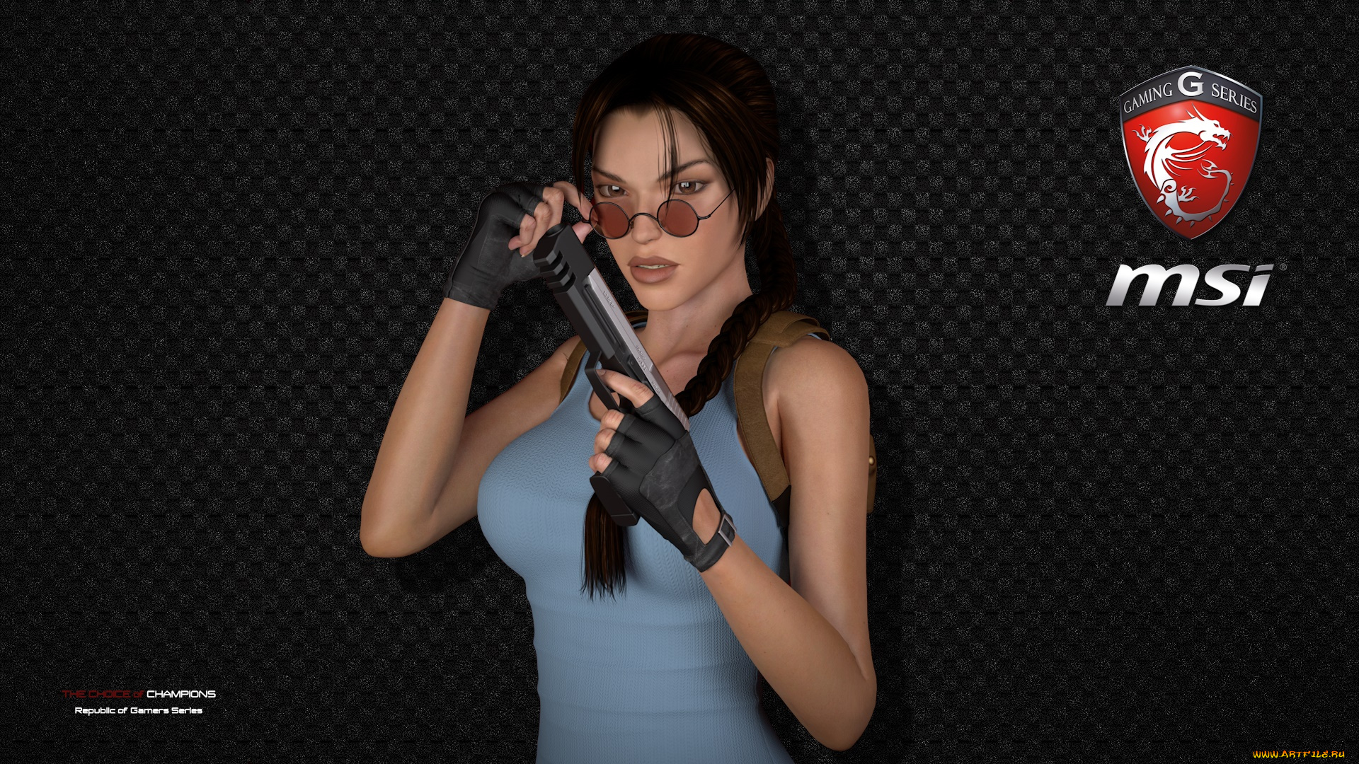 бренды, msi, оружие, фон, взгляд, девушка