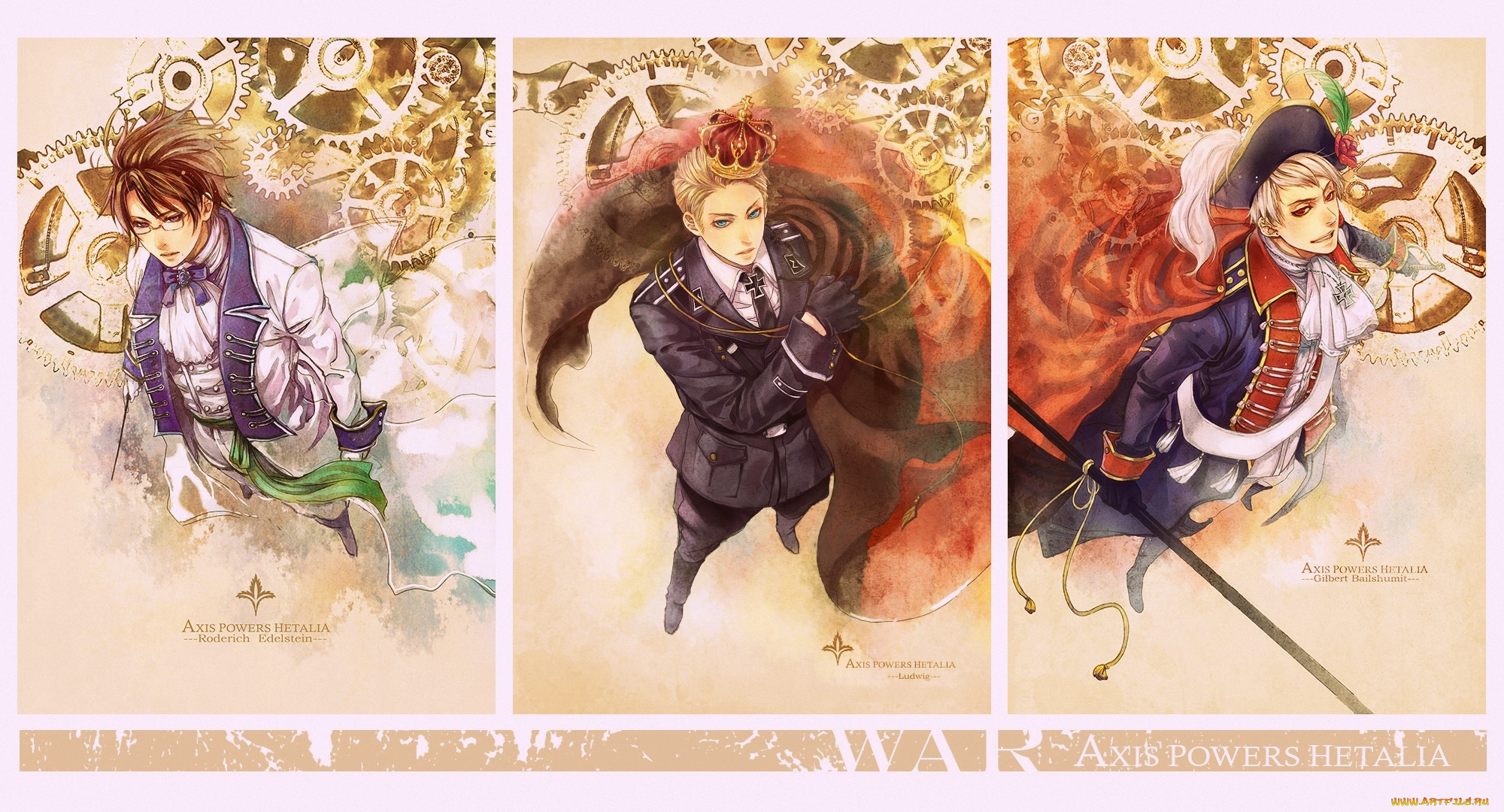 аниме, hetalia, , axis, powers, страны, парни, арт, коллаж