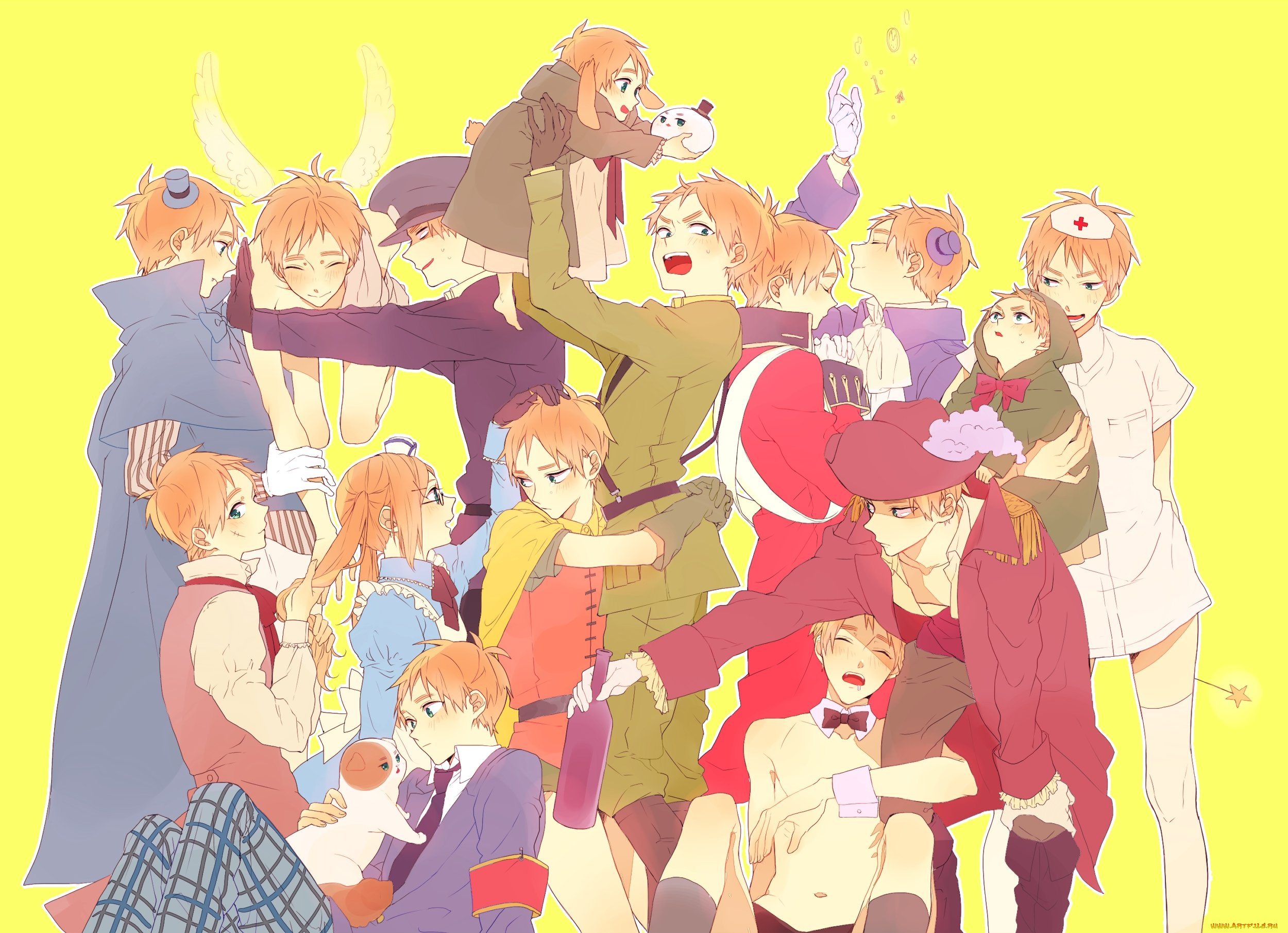 аниме, hetalia, , axis, powers, парень, фон, рыжий