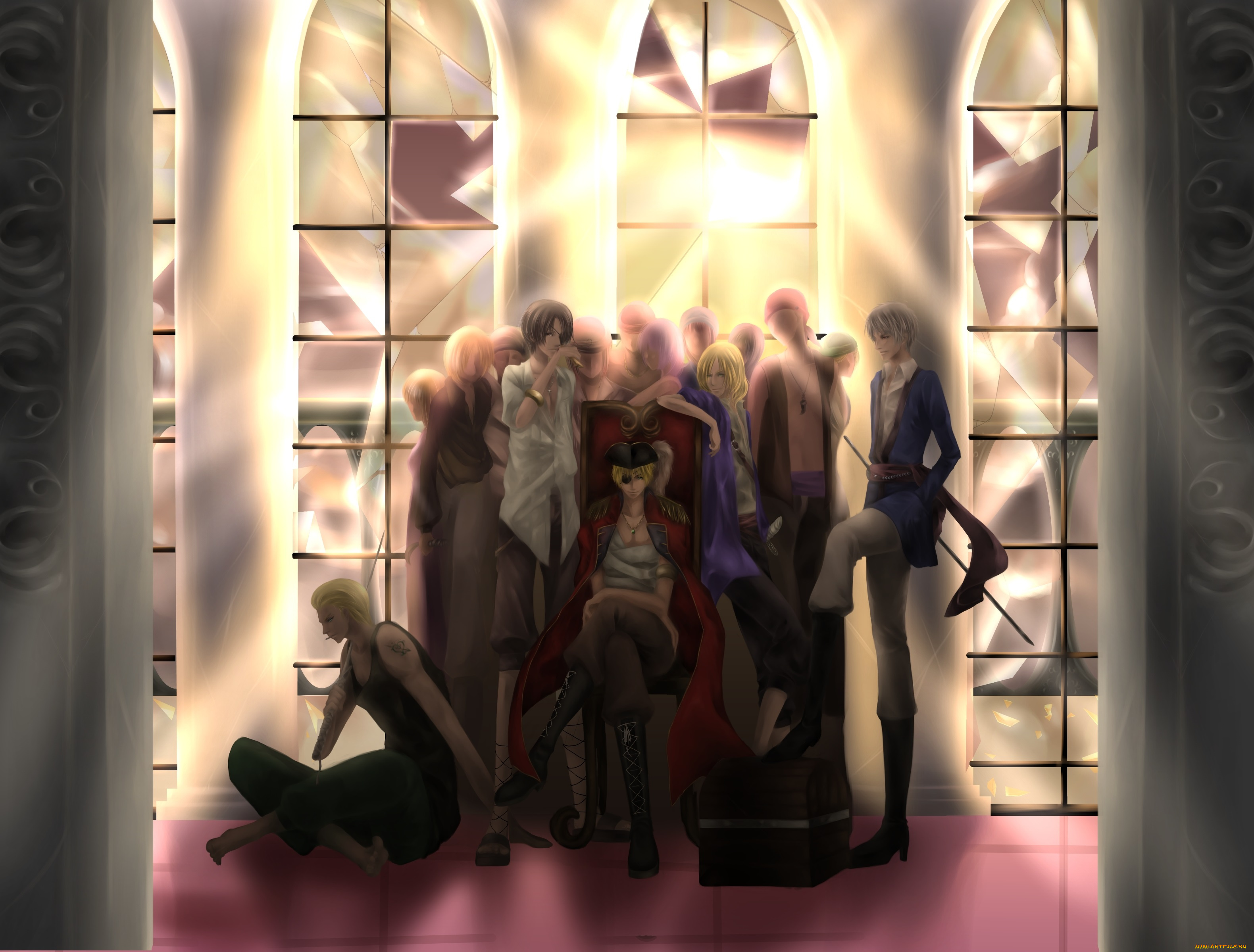 аниме, hetalia, , axis, powers, трон, парни, арт