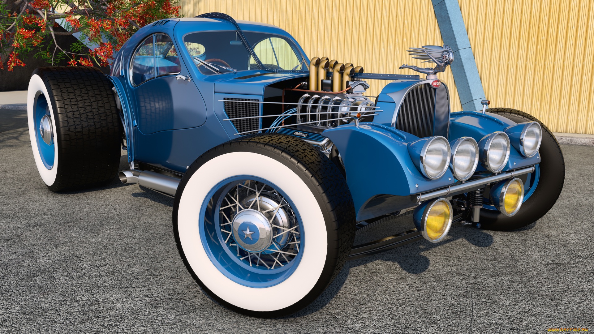 автомобили, 3д, фон, автомобиль