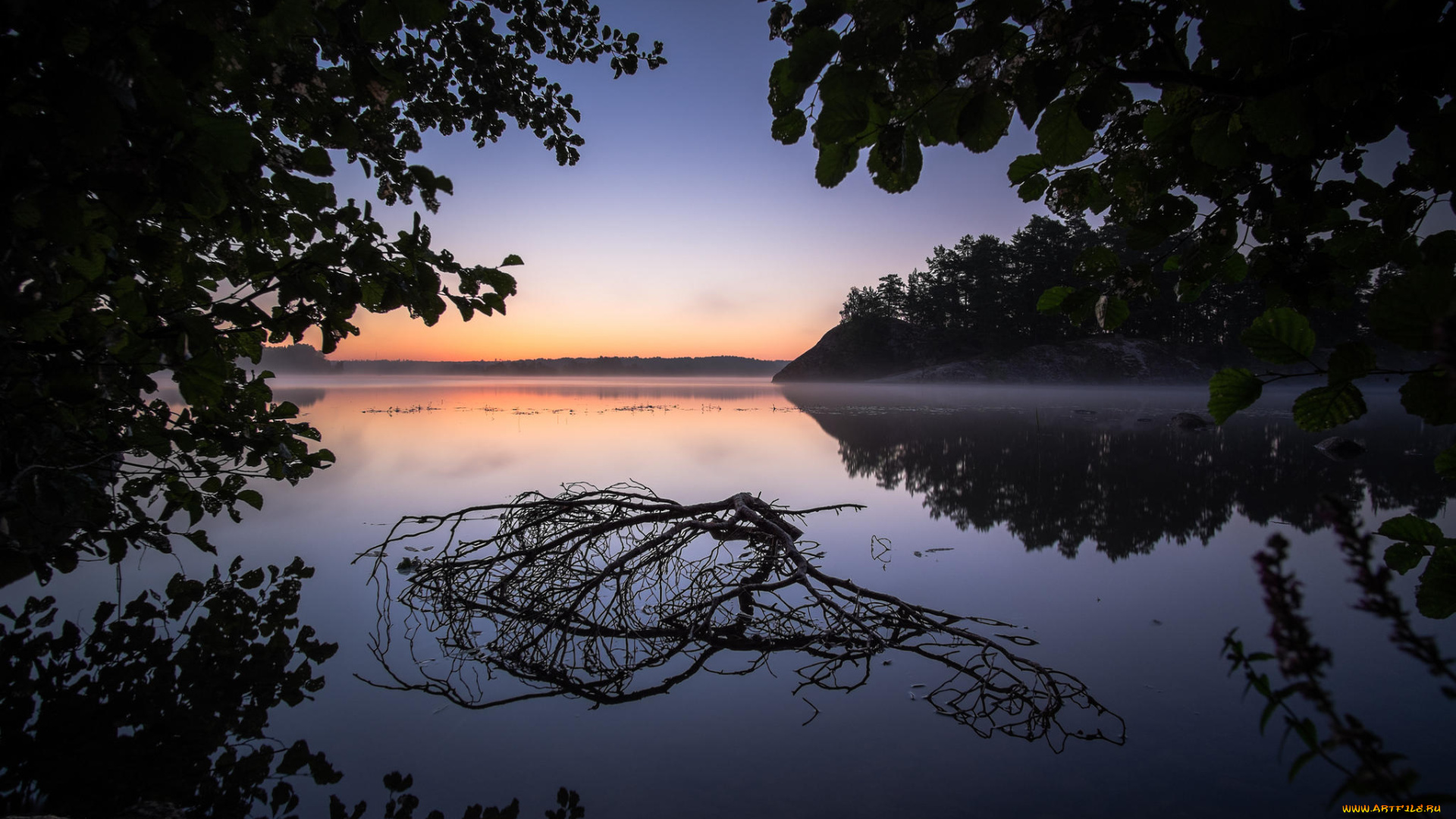 природа, реки, озера, акат, озеро, пейзаж, деревья