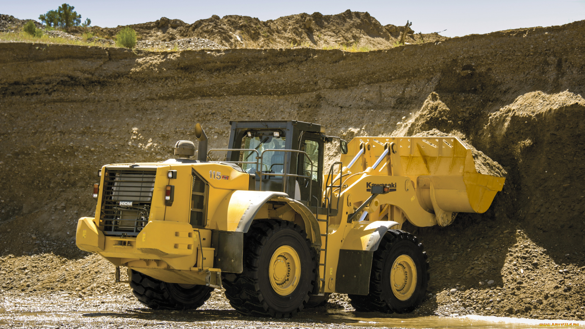 техника, фронтальные, погрузчики, kawasaki