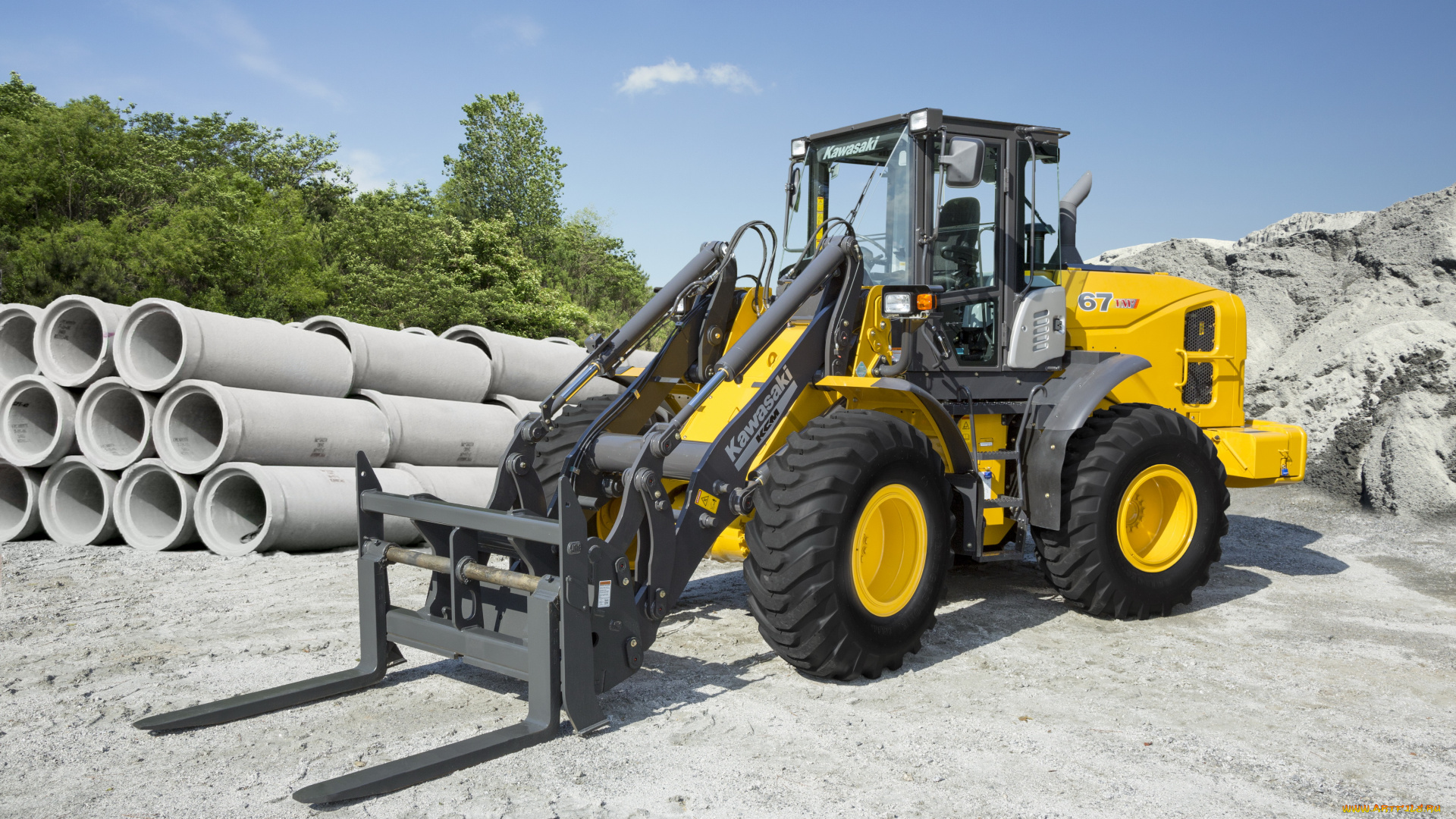 техника, фронтальные, погрузчики, kawasaki