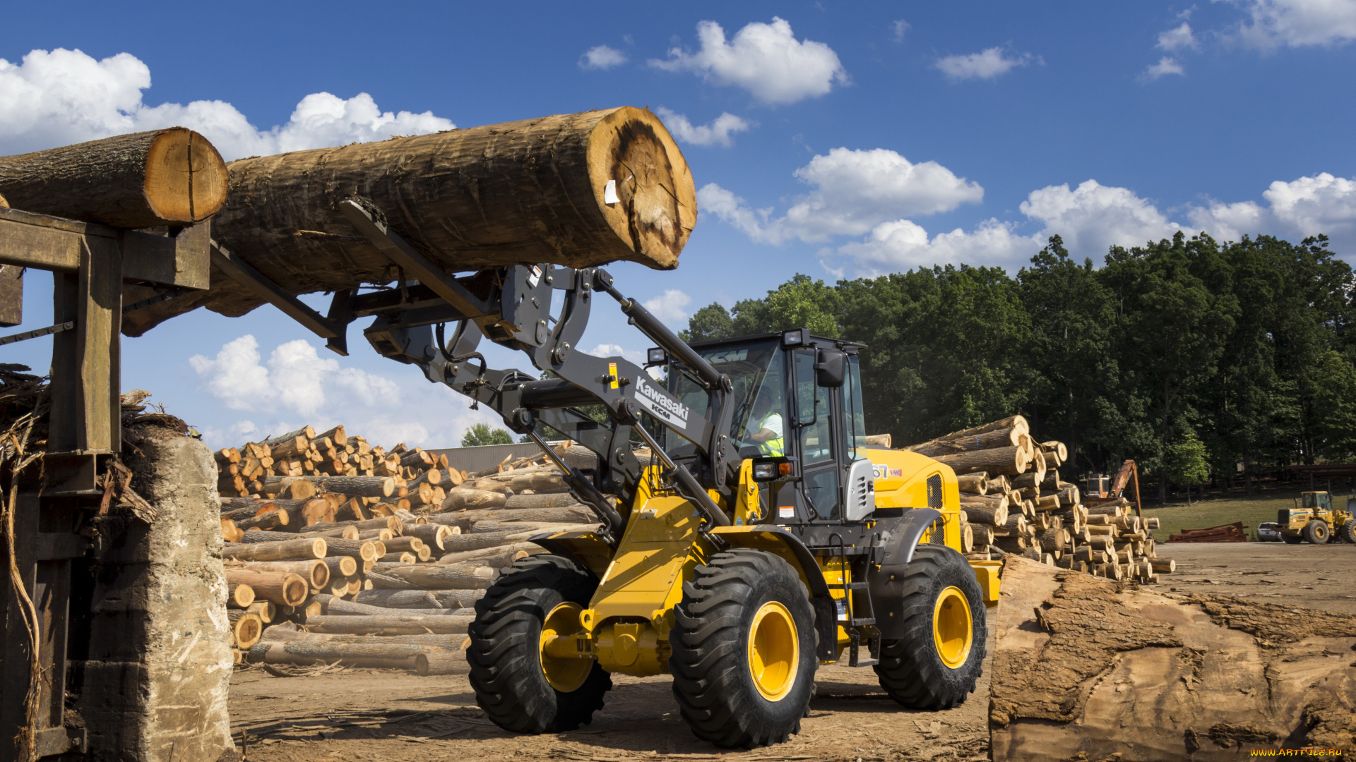 техника, фронтальные, погрузчики, kawasaki