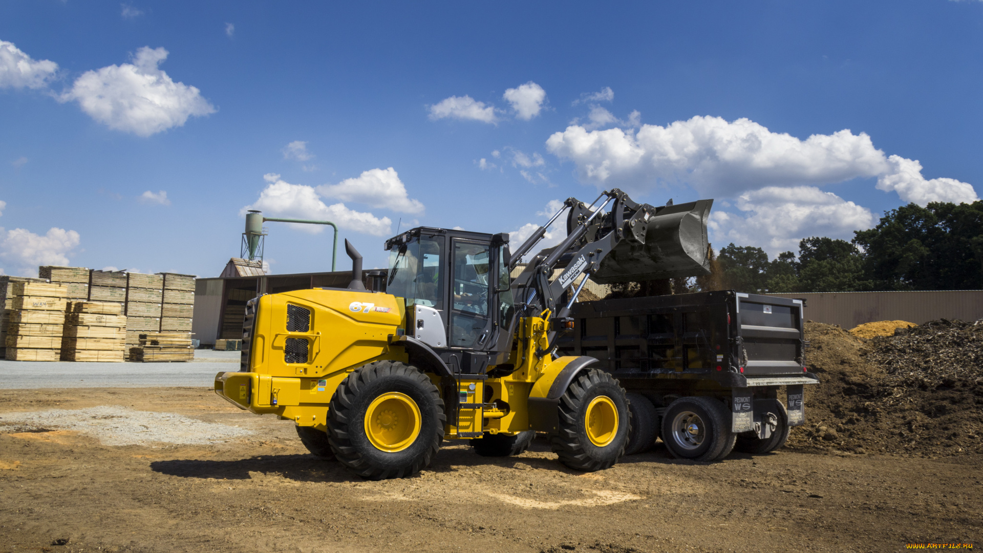 техника, фронтальные, погрузчики, kawasaki