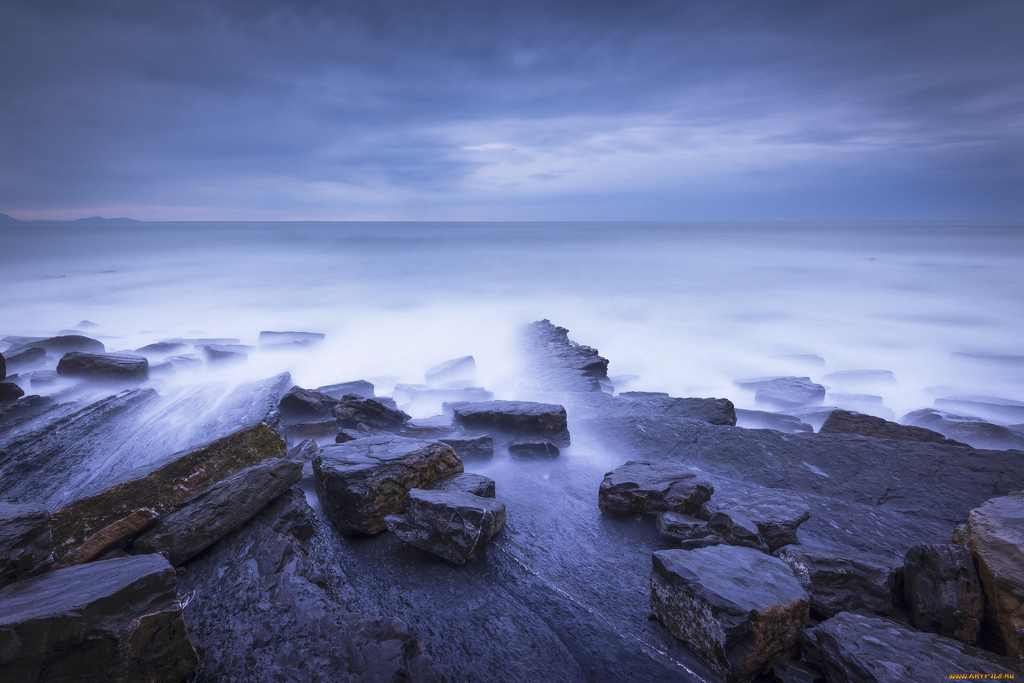 природа, побережье, закат, испания, страна, басков, бискайя