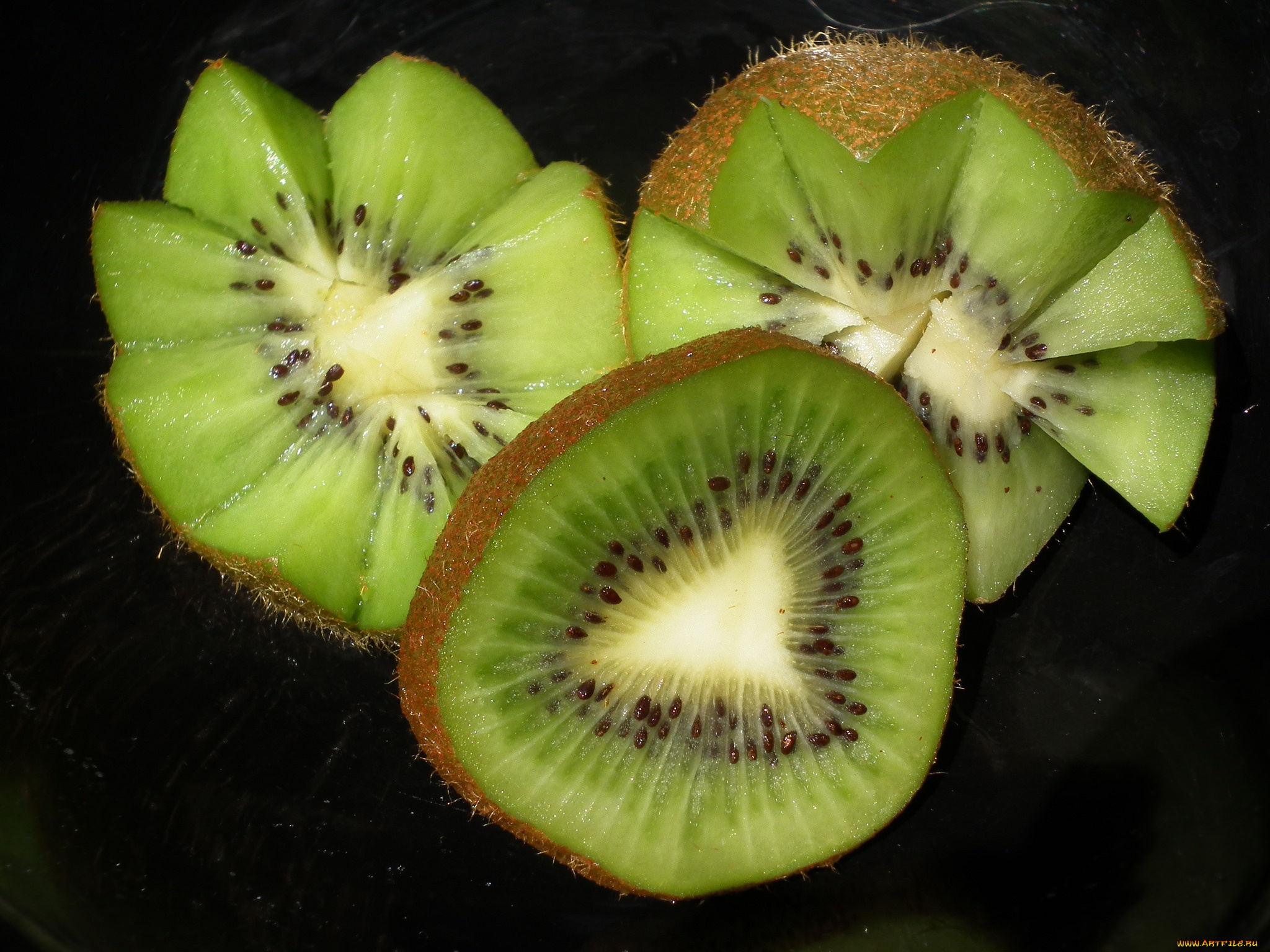 еда, киви, дольки