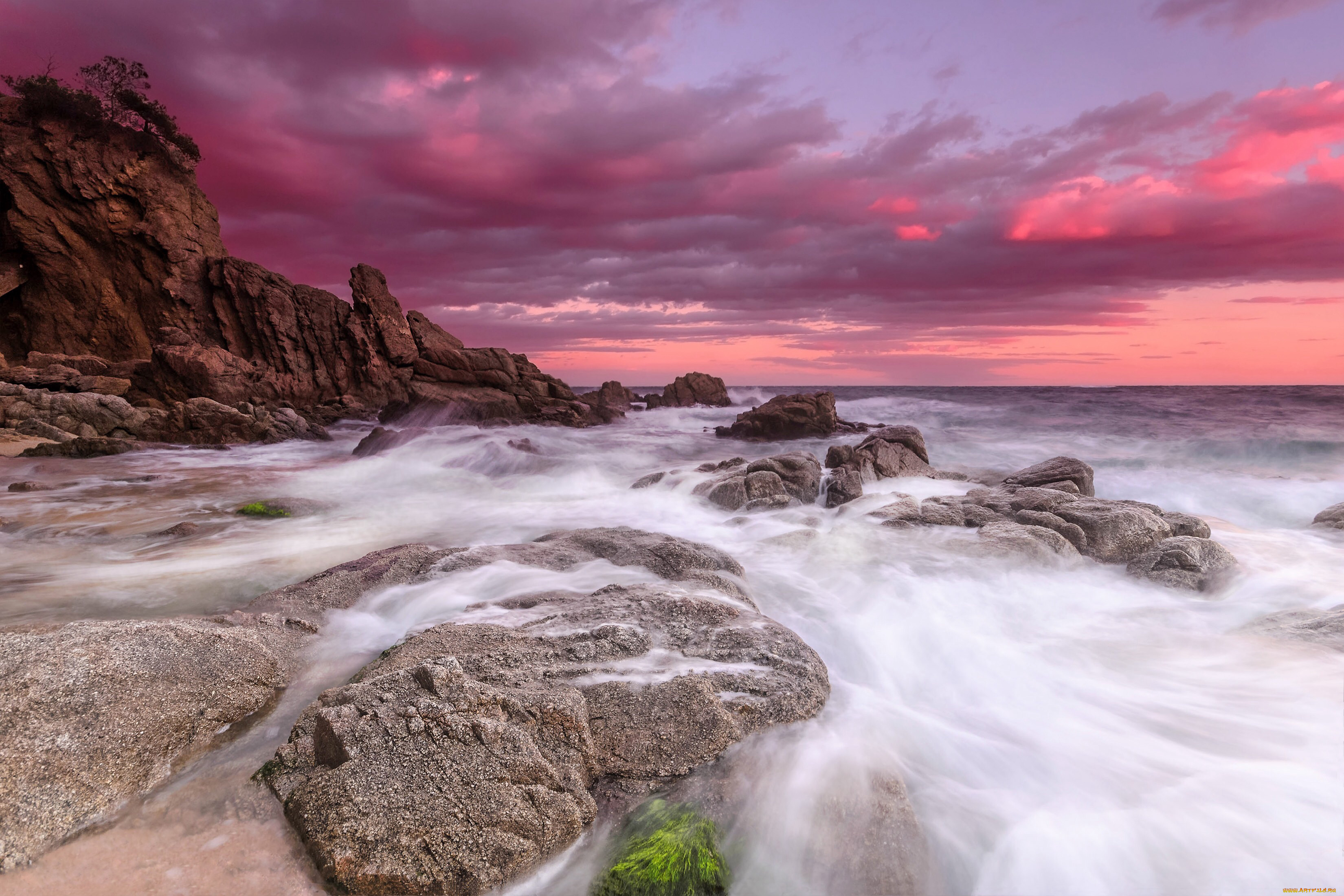 природа, побережье, камни, море