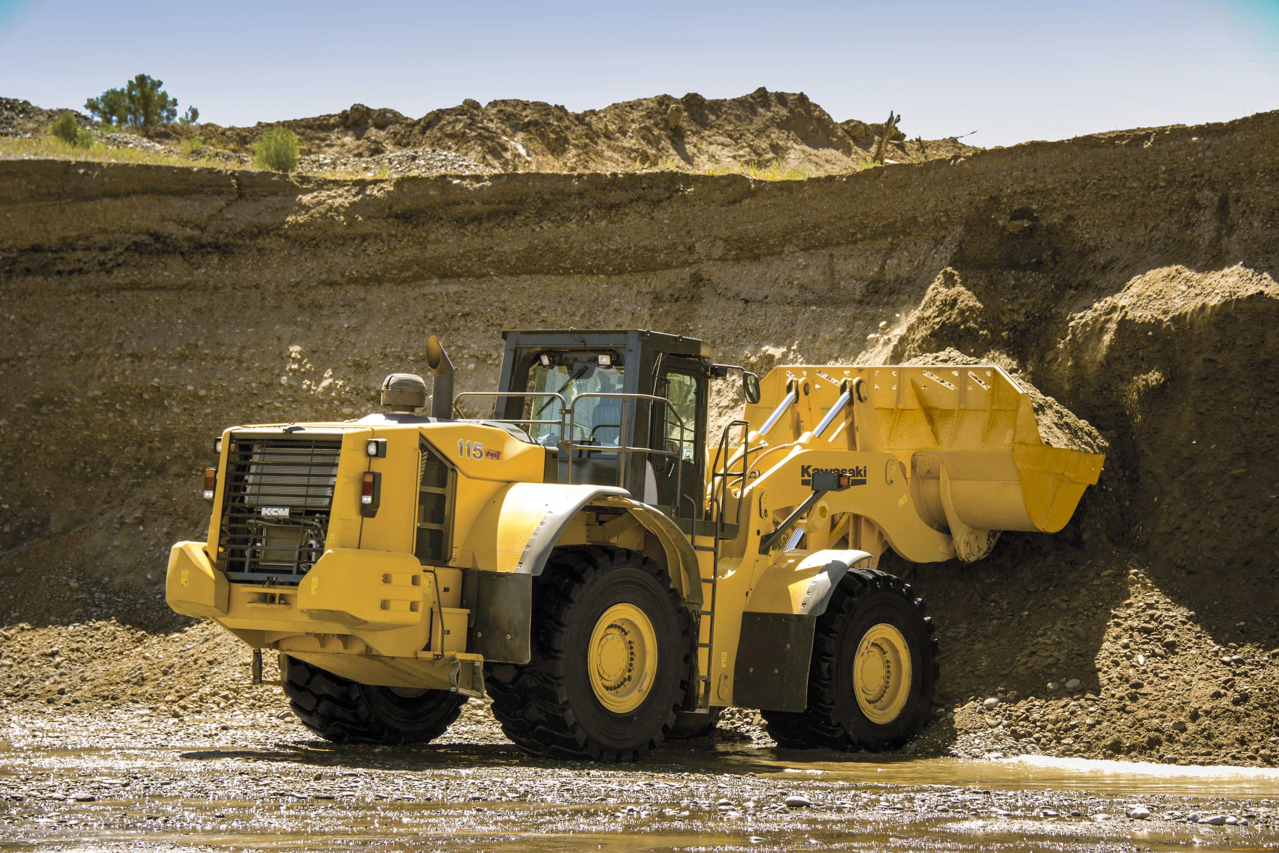 техника, фронтальные, погрузчики, kawasaki