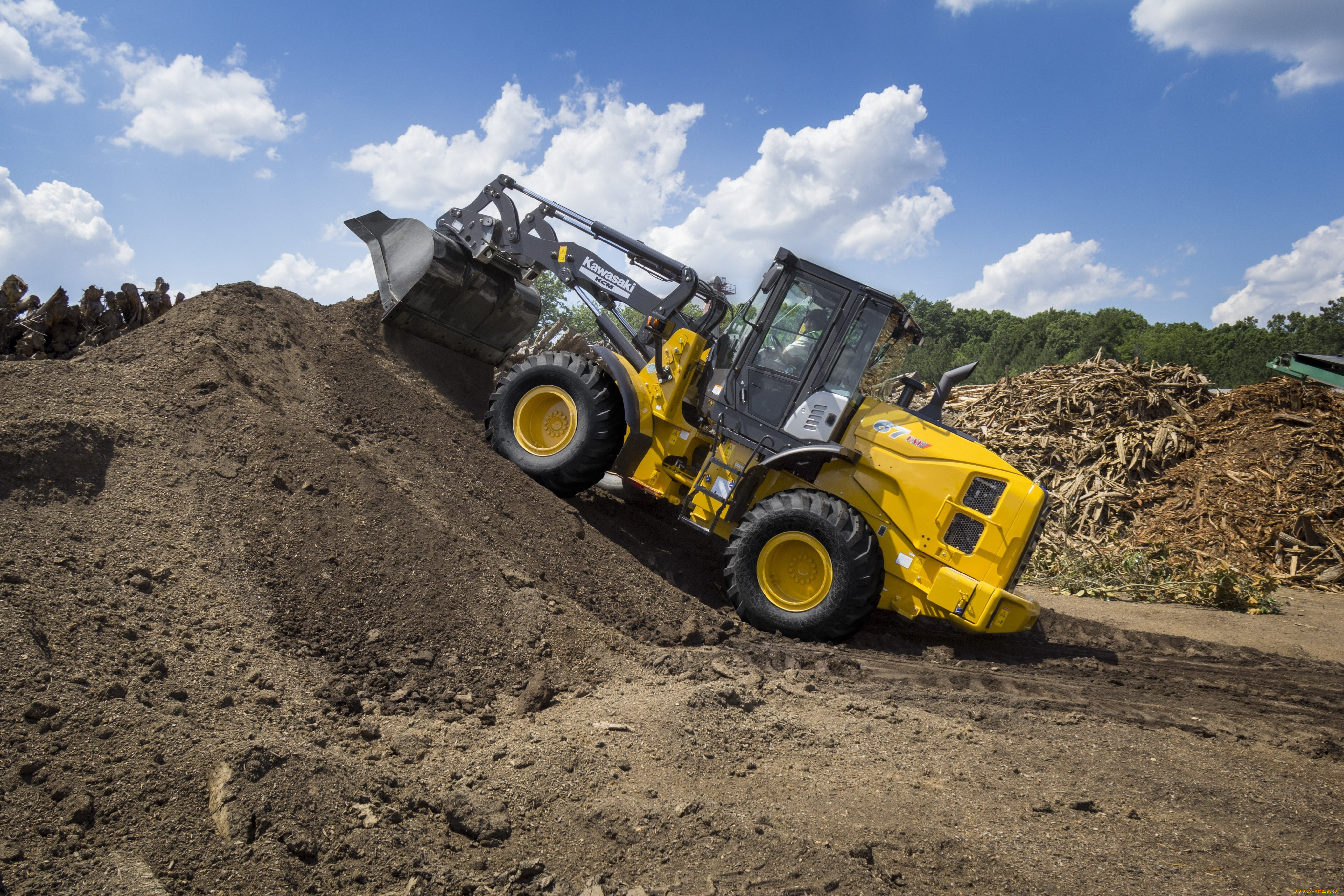 техника, фронтальные, погрузчики, kawasaki