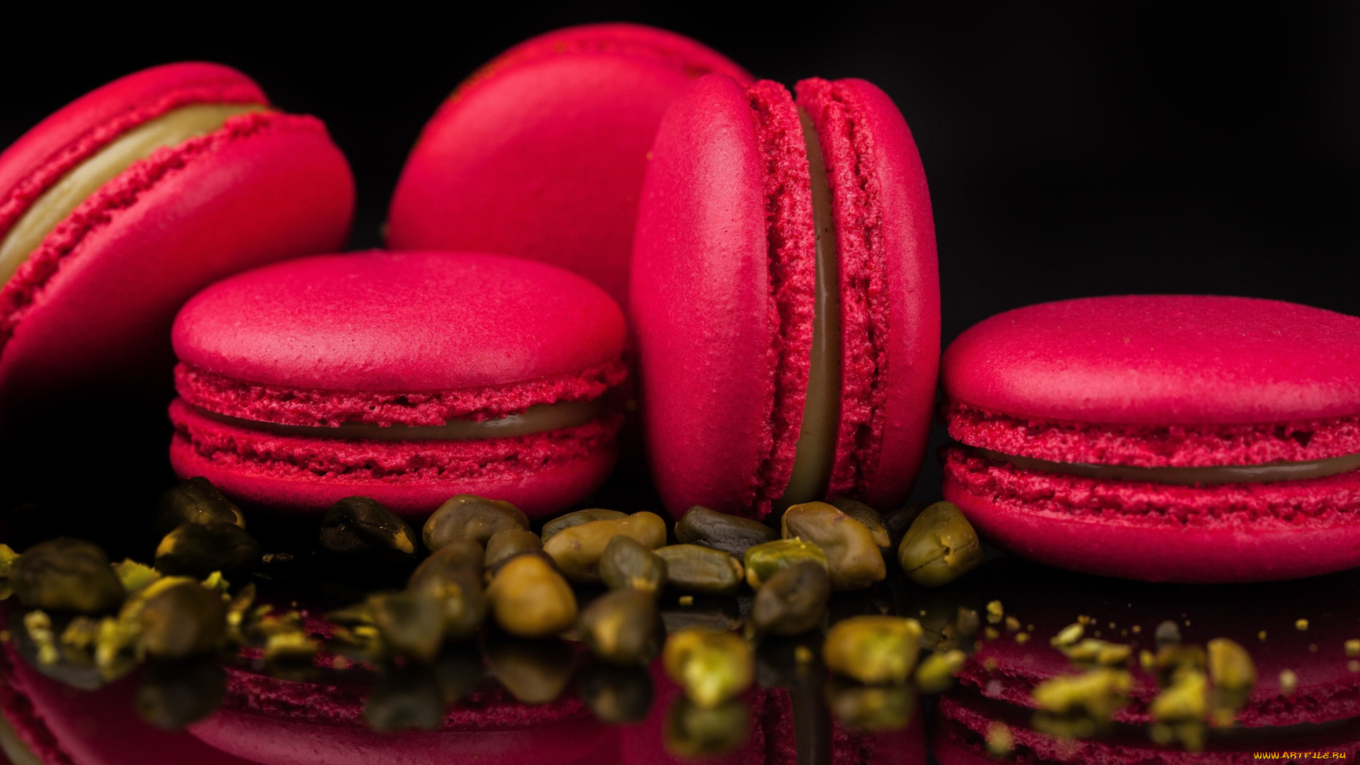 еда, макаруны, лакомство, орехи, печенье