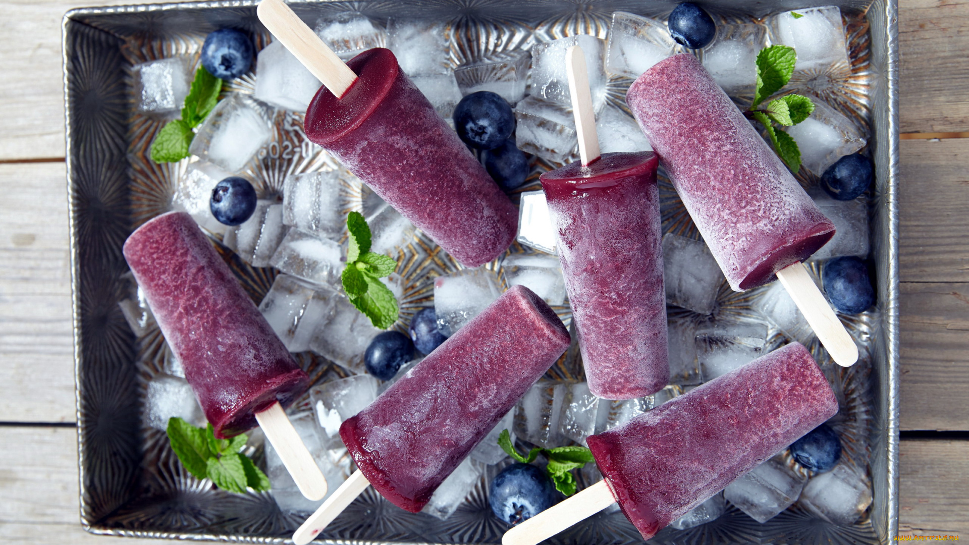 еда, мороженое, , десерты, черника, ягоды, мята, лед, лакомство